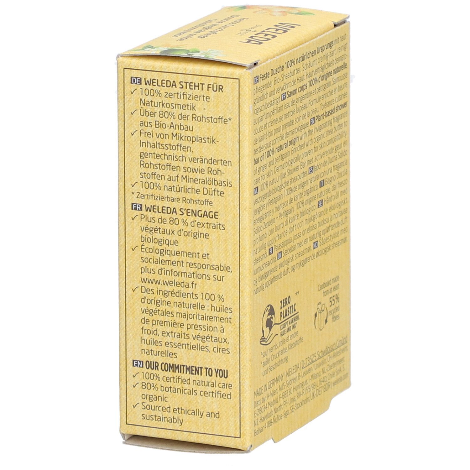 WELEDA Bio Douche Végétale Solide Gingembre & Petit Grain