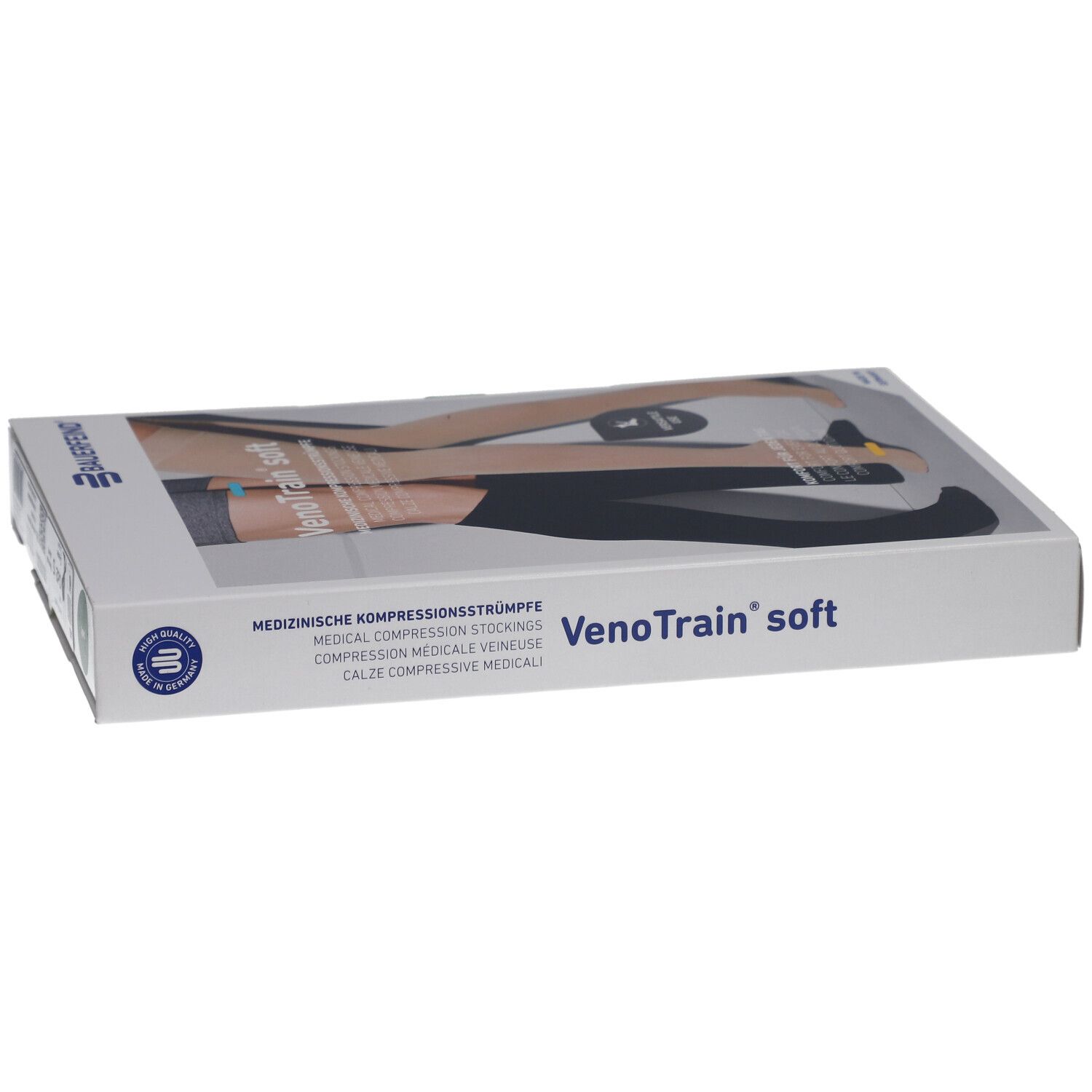 Emballage de bas de compression VenoTrain soft. Marque Bauerfeind. Bas de compression médicale.
