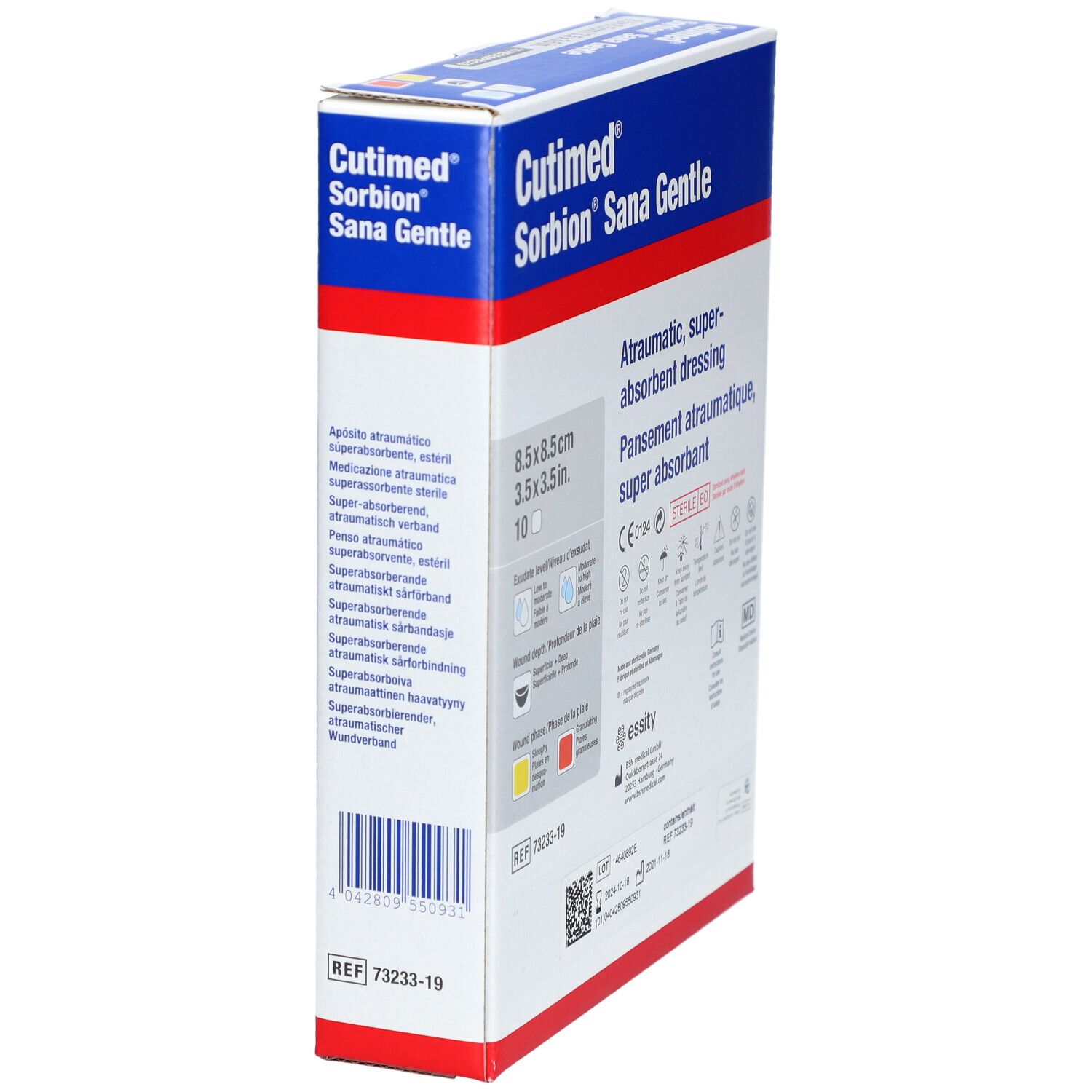 CUTIMED Sorbion Sana Gentle 8.5x8.5cm 10 Stk