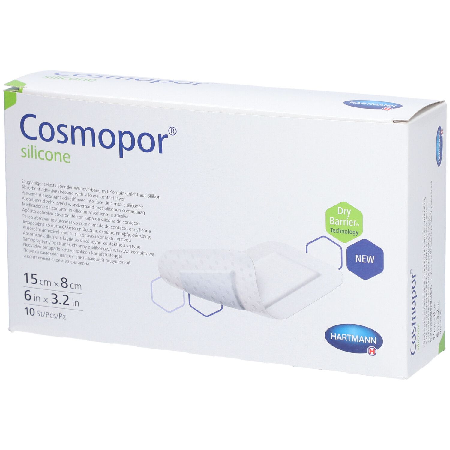 HARTMANN Cosmopor® Silikon steriles Pflaster 15 x 8 cm