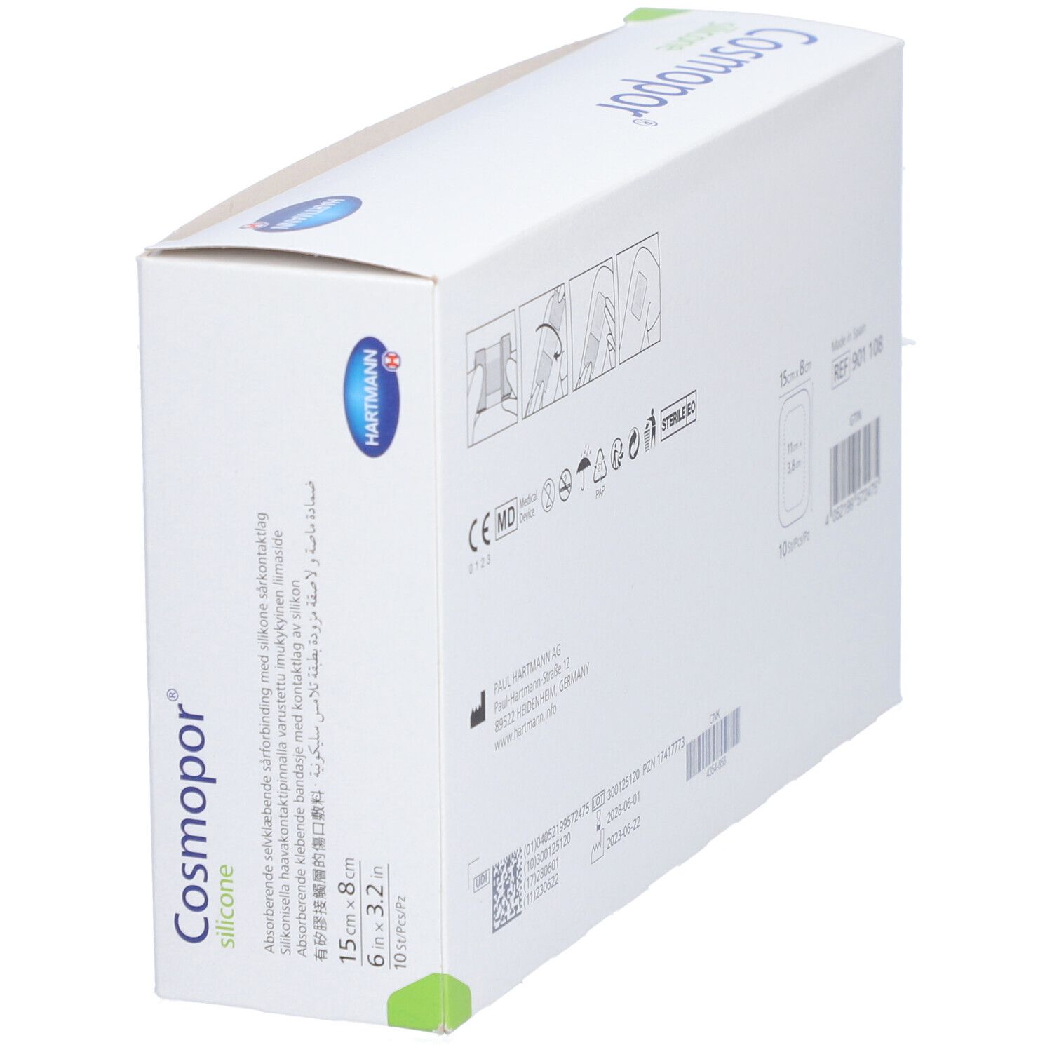 HARTMANN Cosmopor® Silikon steriles Pflaster 15 x 8 cm