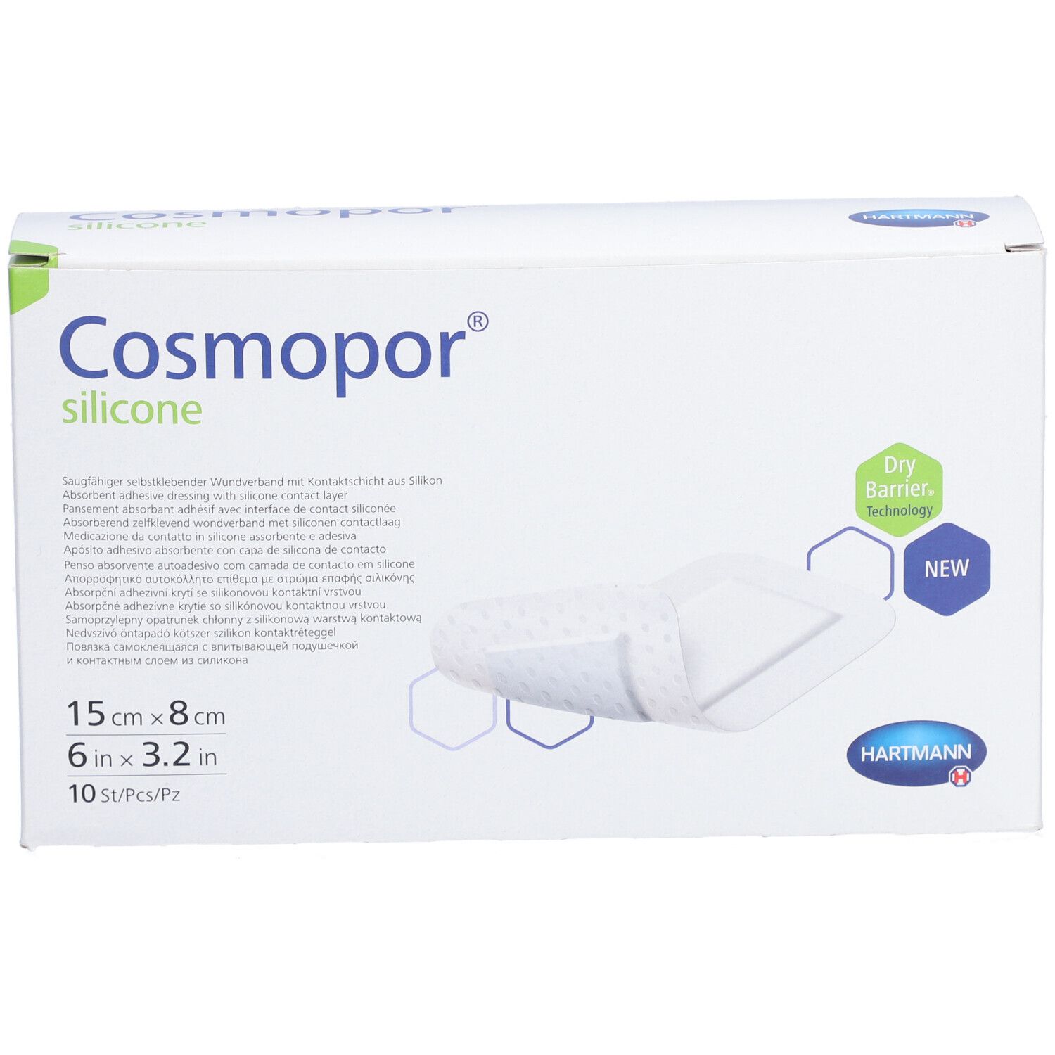 HARTMANN Cosmopor® Silikon steriles Pflaster 15 x 8 cm
