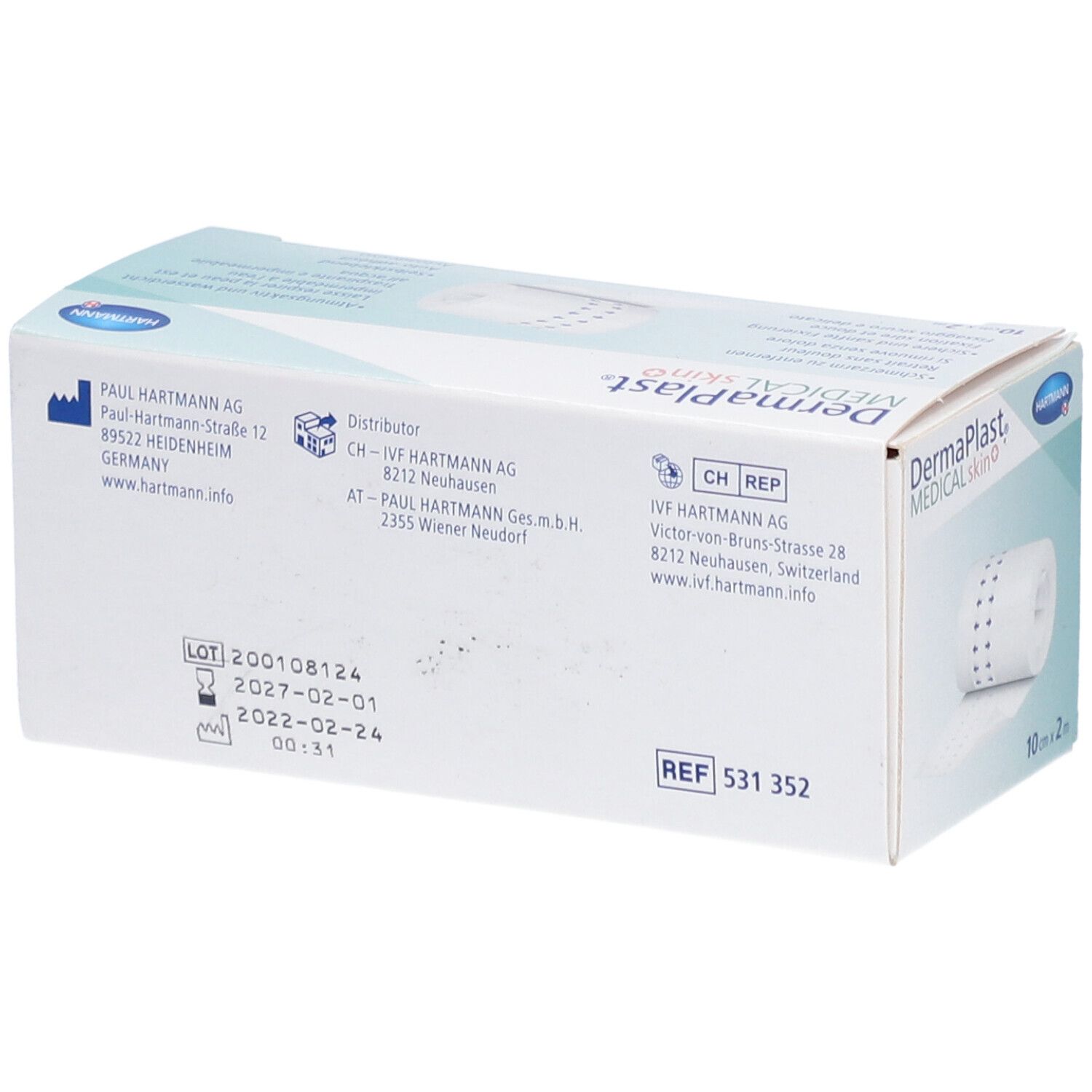 HARTMANN Dermaplast® Medical Skin+ Bande adhésive de fixation 10 cm x 2 m
