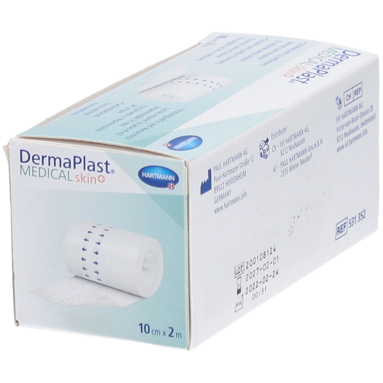 HARTMANN Dermaplast® Medical Skin+ Bande adhésive de fixation 10 cm x 2 m