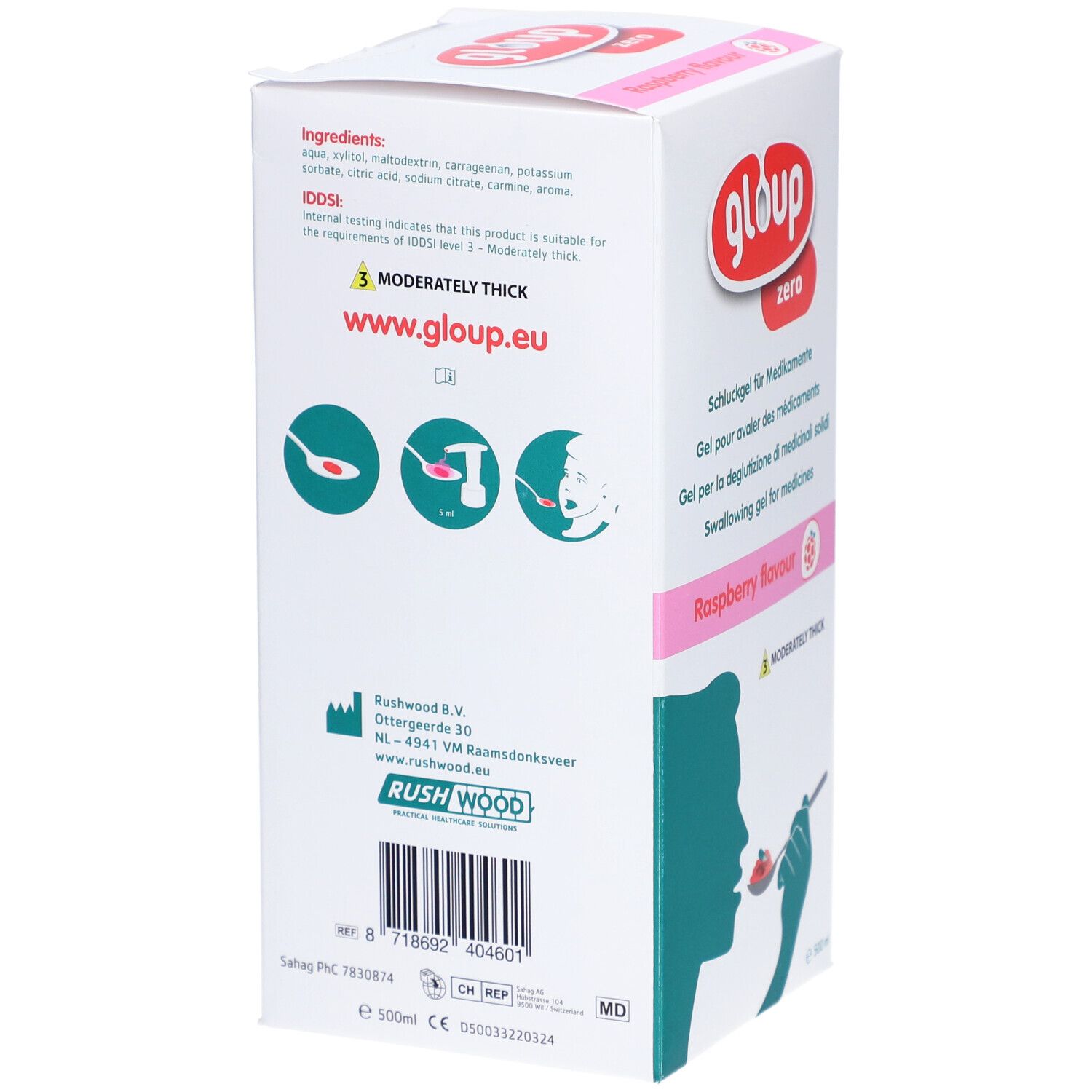 GLOUP Gel de déglutition Zero sans sucre goût framboise pour médicaments