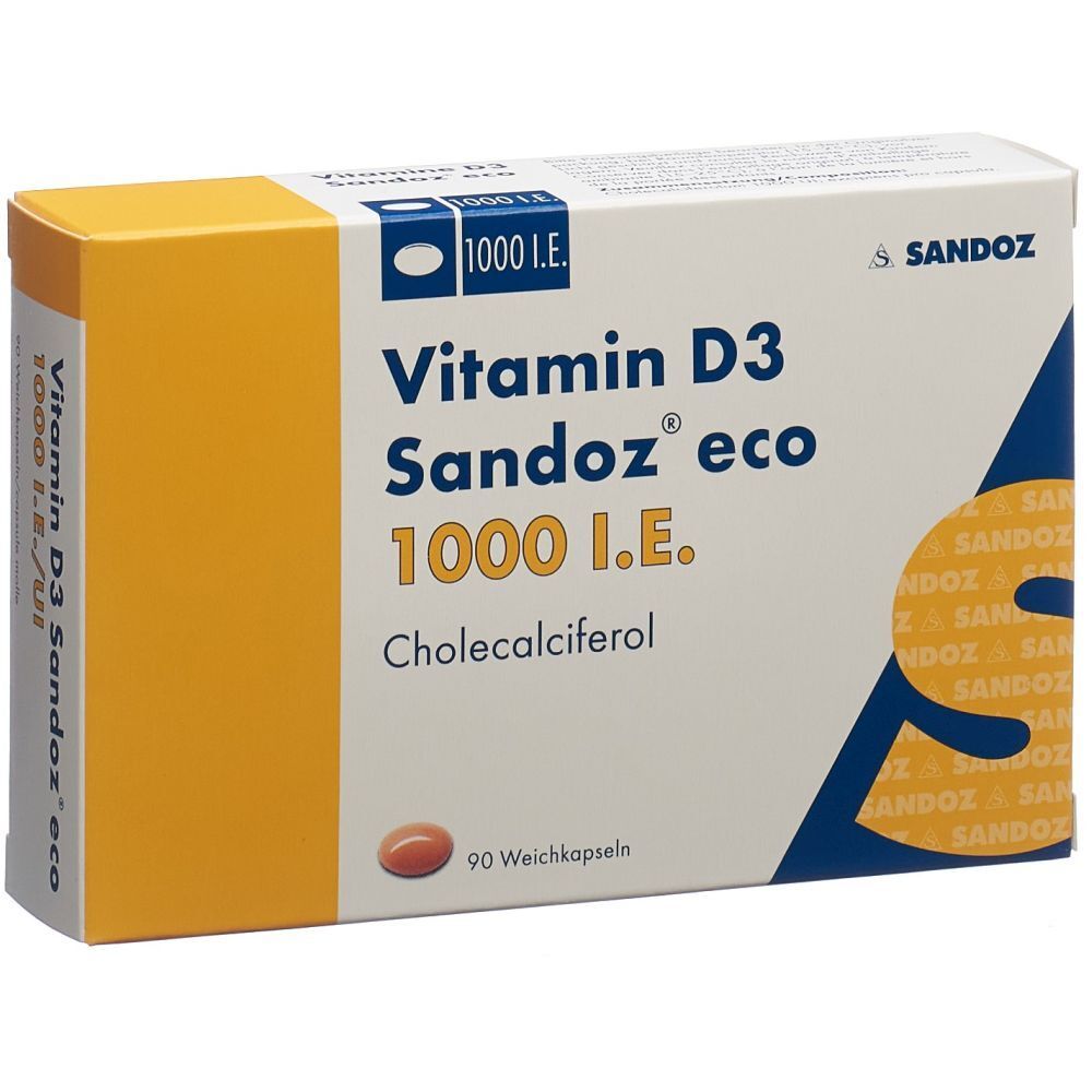 VITAMIN D3 Sandoz eco Weichkaps 1000 IE 90 Stk
