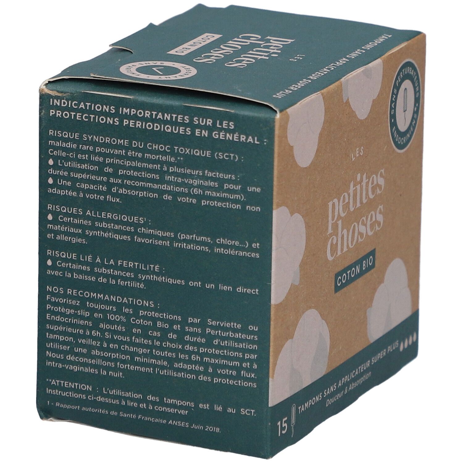 LES PETITES CHOSES Tampons aus Bio-Baumwolle ohne Applikator Super Plus
