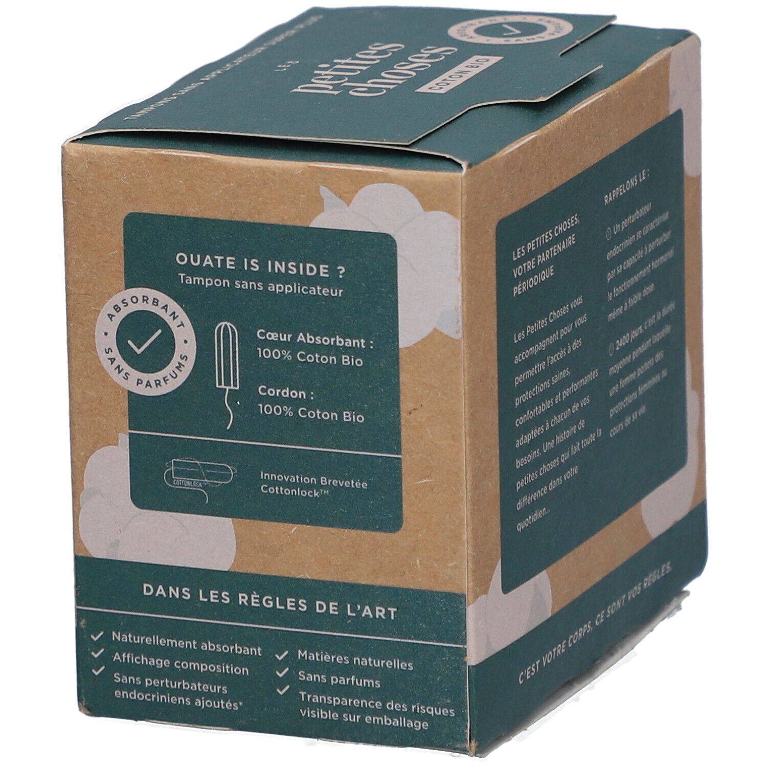 LES PETITES CHOSES Tampons aus Bio-Baumwolle ohne Applikator Super Plus
