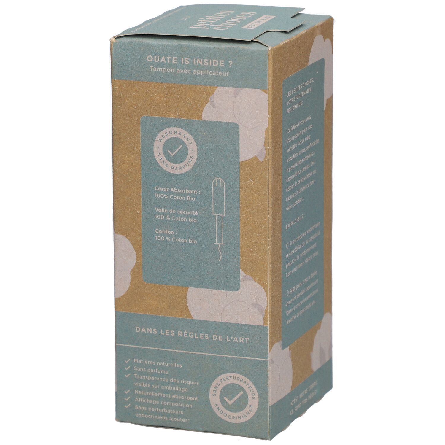 LES PETITES CHOSES Tampons en coton bio avec applicateur Normal
