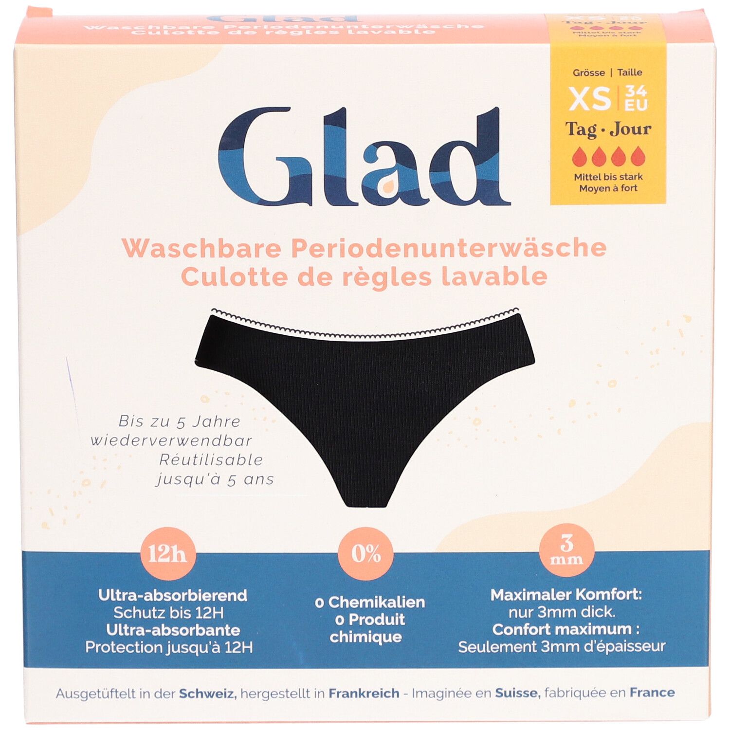 GLAD Tag Periodenunterwäsche XS stark