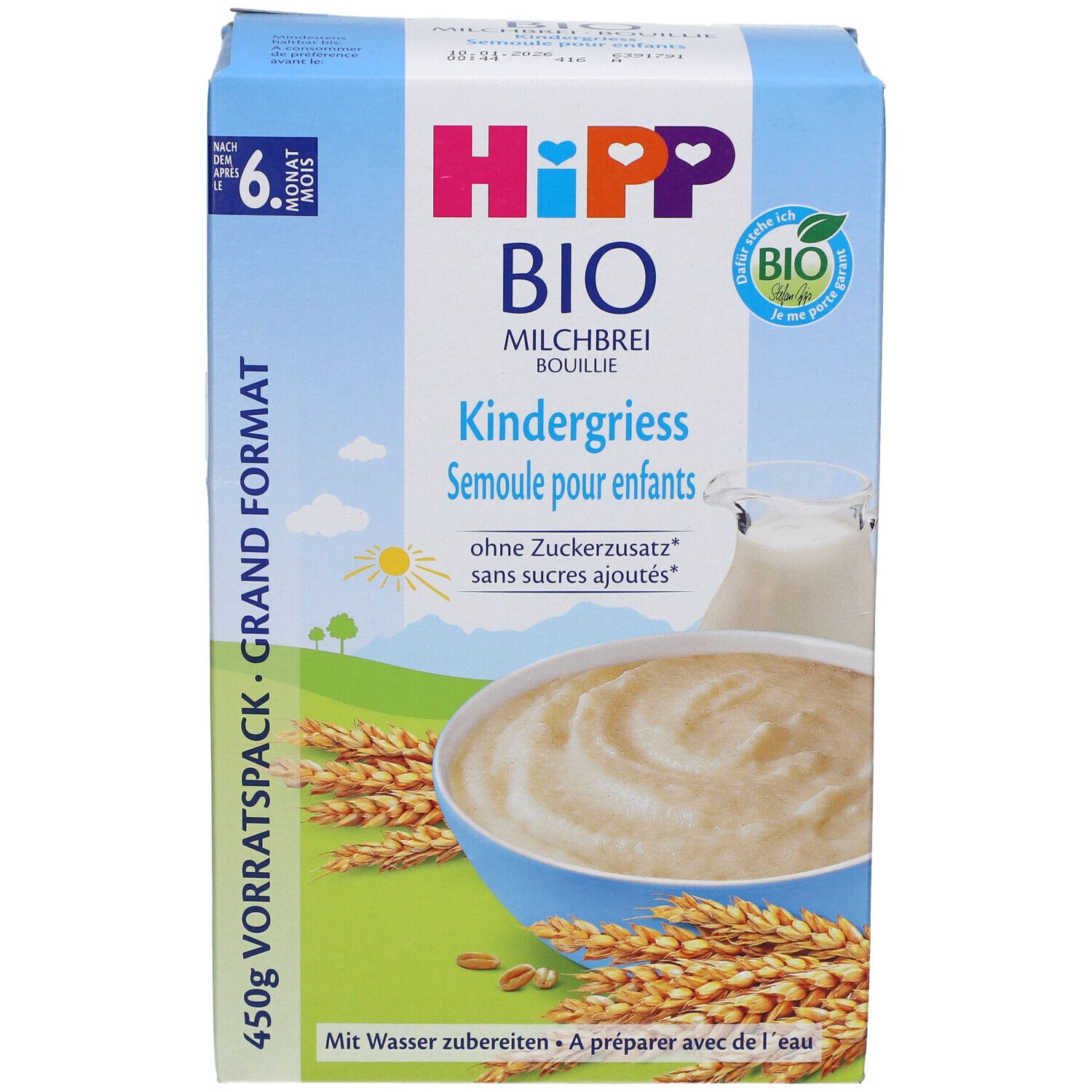 HIPP Bio Milchbrei mit Grieß für Kinder - ab 6 Monaten