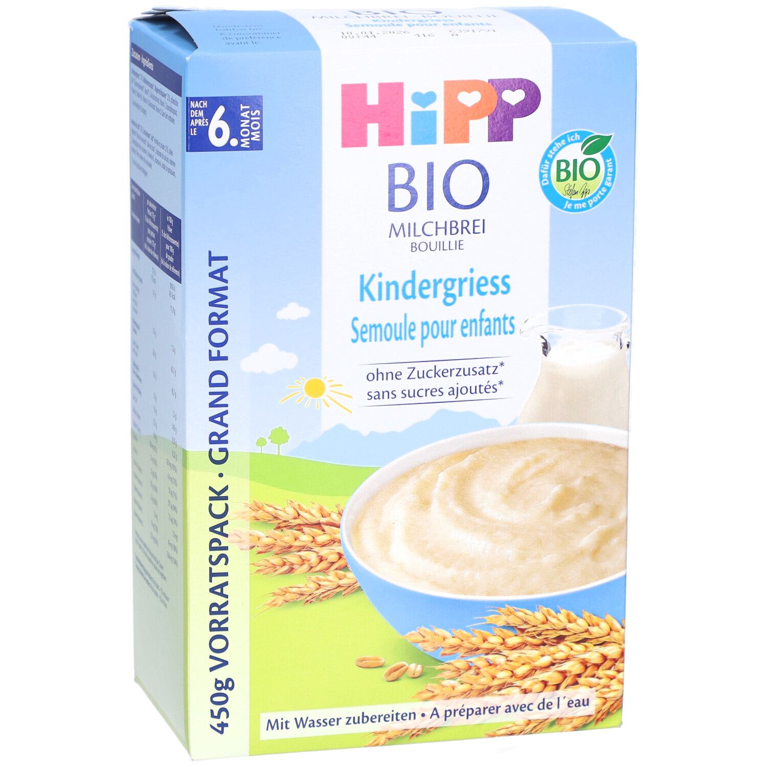 HIPP Bio Milchbrei mit Grieß für Kinder - ab 6 Monaten