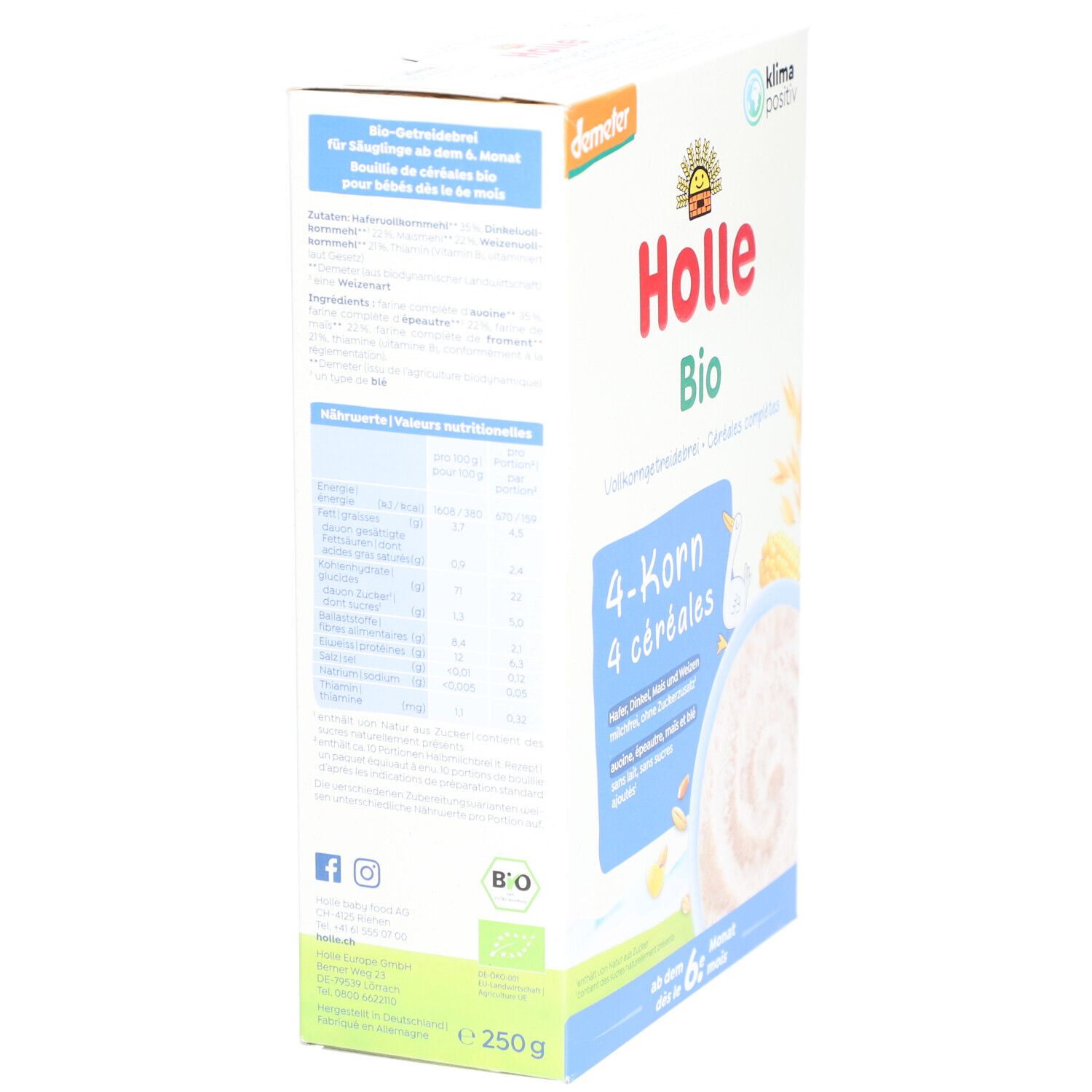 HOLLE 4-Korn-Vollkorngetreide Bio
