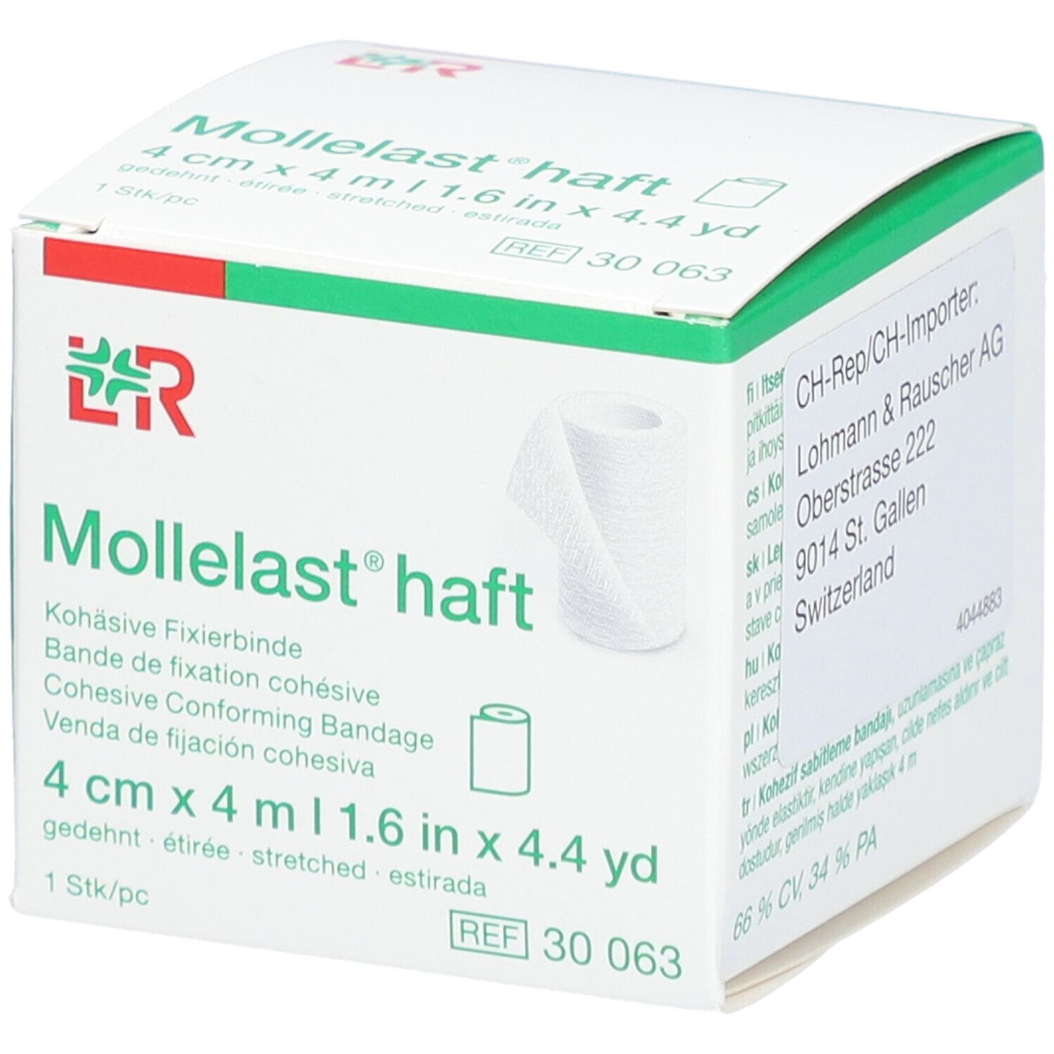 MOLLELAST haft Fixierbinde 4cmx4m weiss