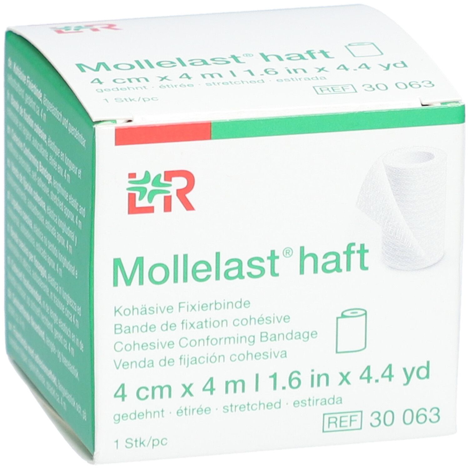 MOLLELAST haft Fixierbinde 4cmx4m weiss