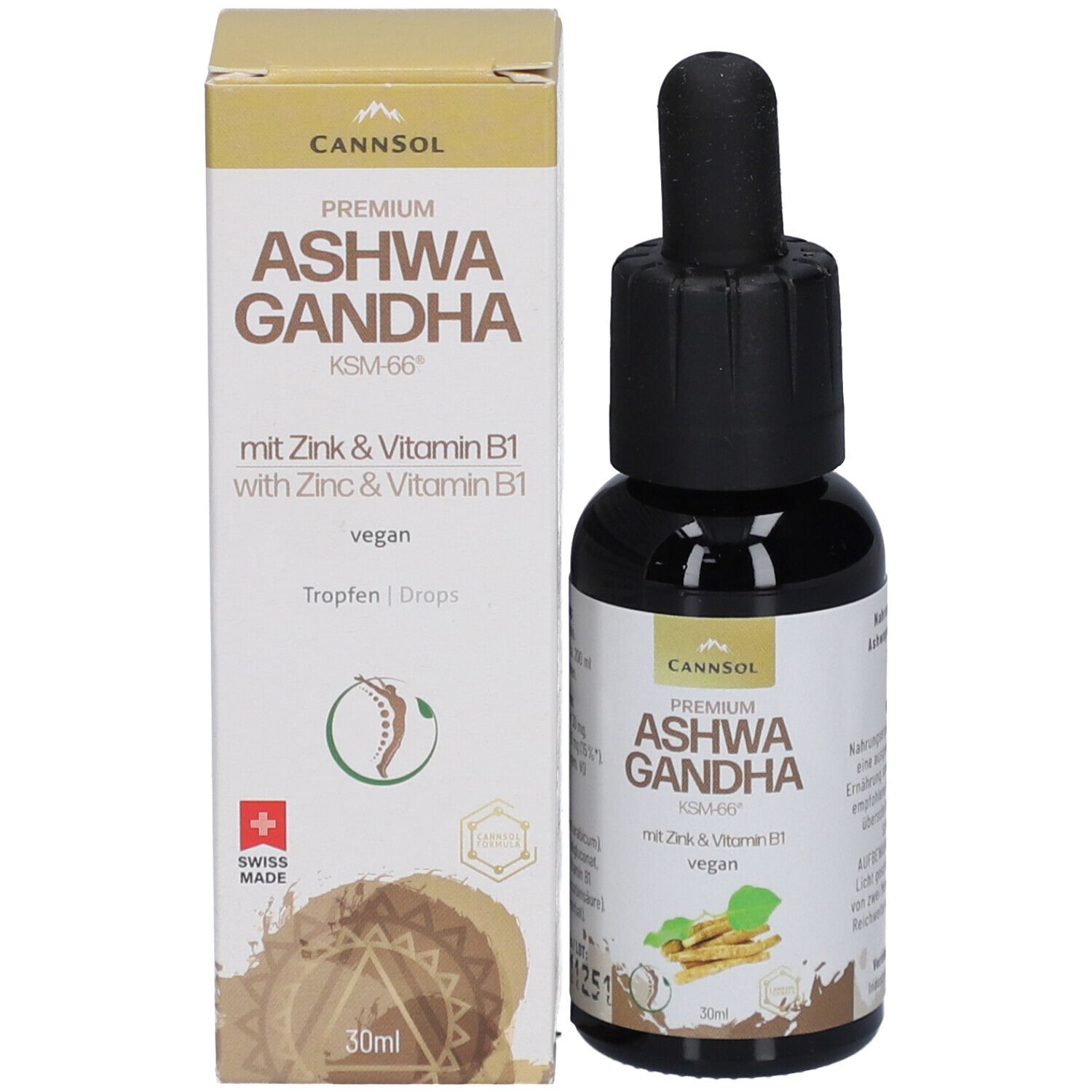 CannSol Premium Ashwagandha KSM-66 mit Zink und Vitamin B1