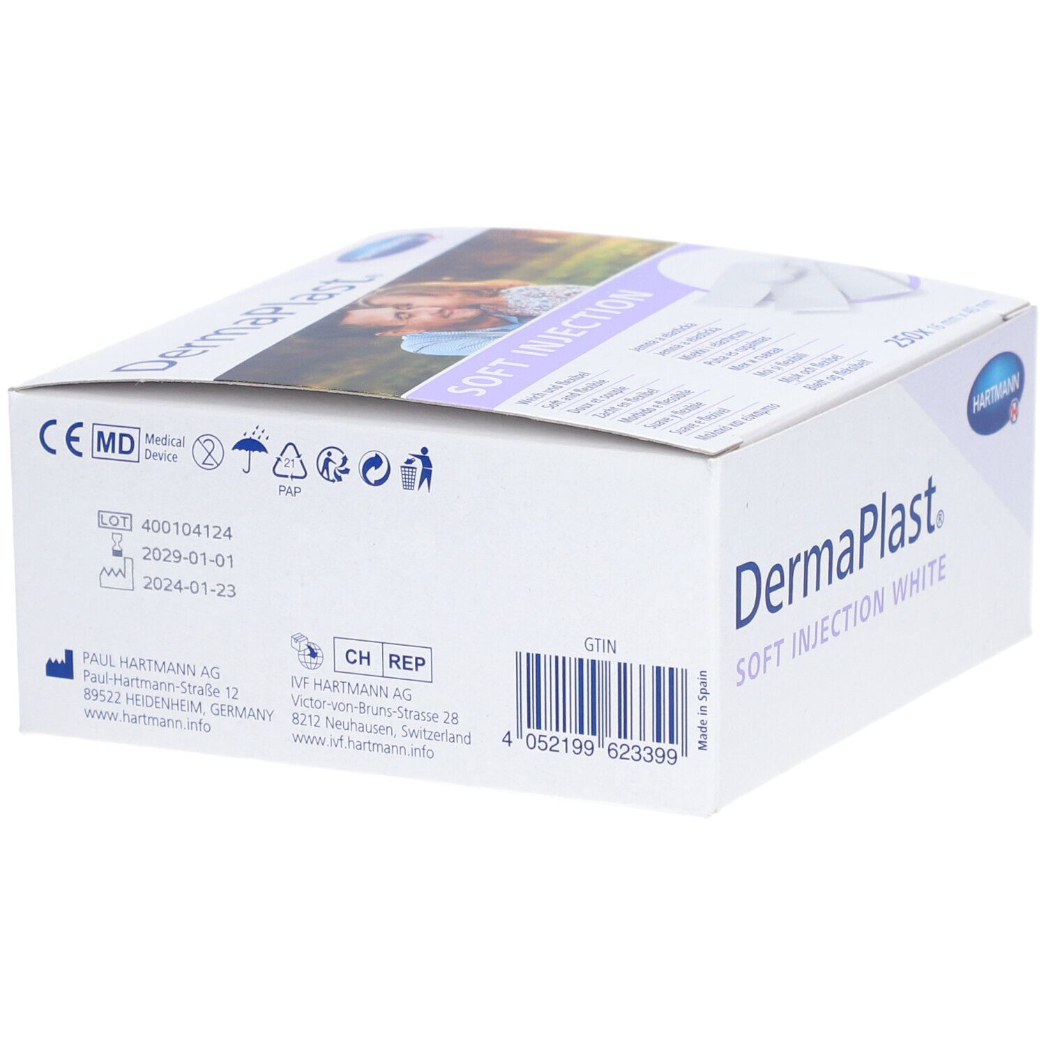 HARTMANN Dermaplast® Soft Injection Pflaster 16 x 40 mm weiß