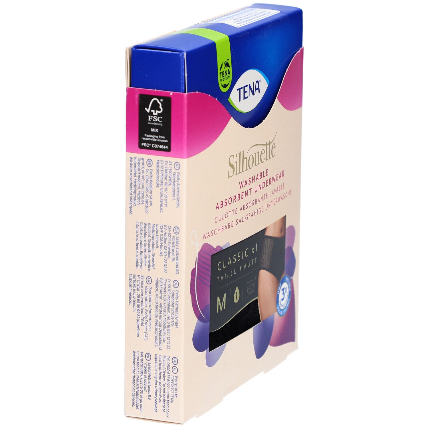 TENA Silhouette Culotte Lavable Taille Haute M - Noir