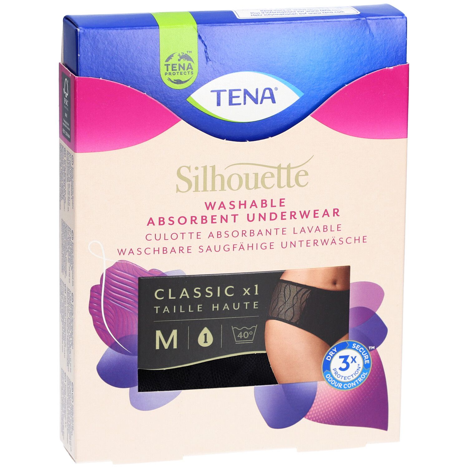 TENA Silhouette Culotte Lavable Taille Haute M - Noir