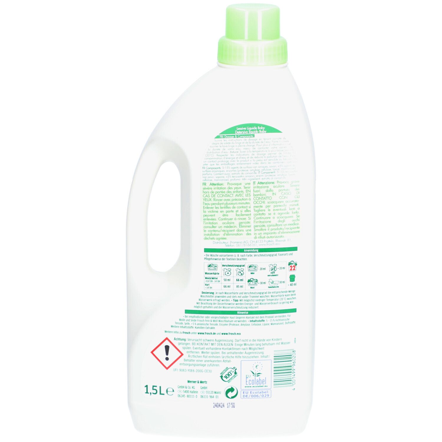 Grenouille Baby lessive camomille 1,5 l