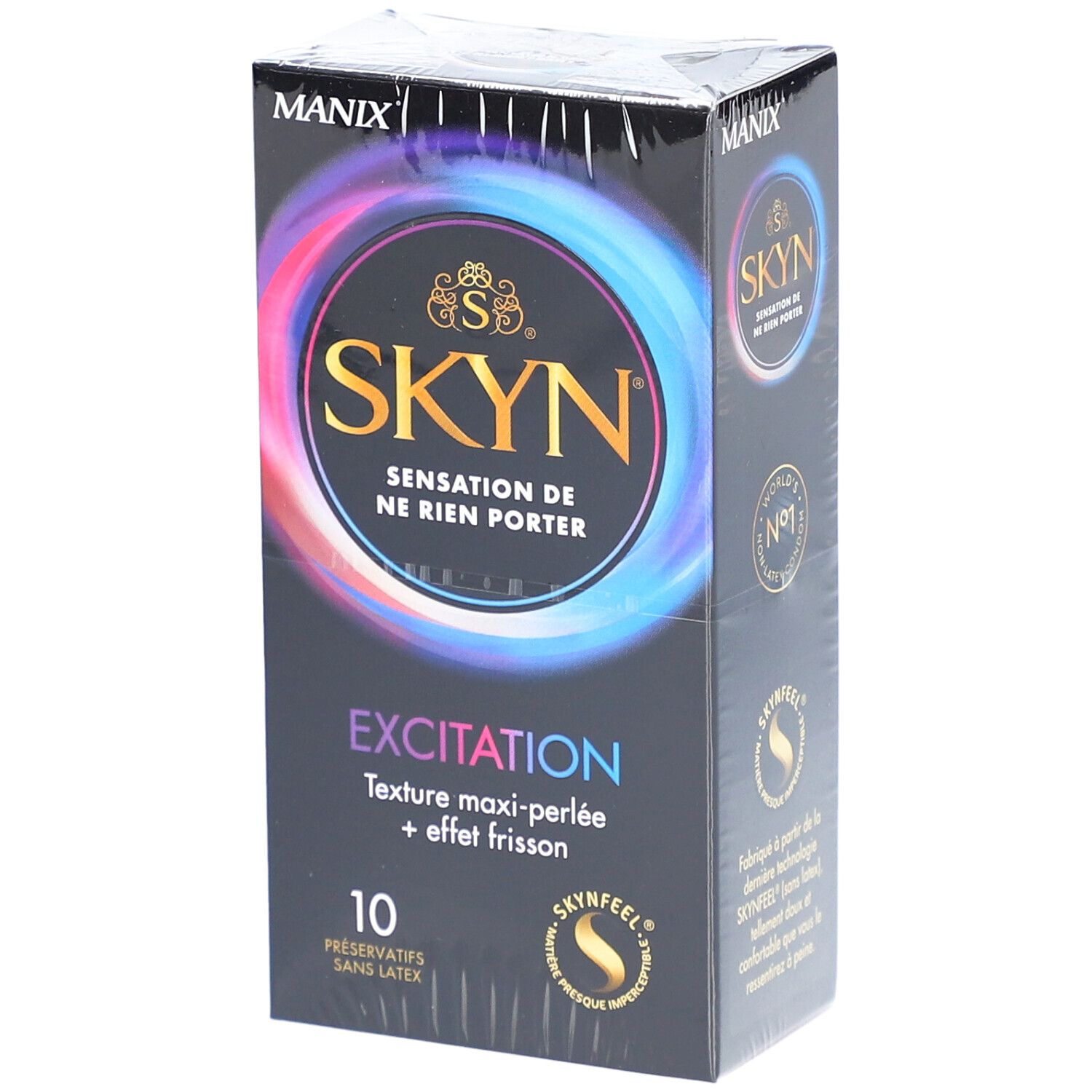 MANIX Skyn® Sensation de ne rien porter - Excitation - Préservatifs sans latex avec texture maxi-perlée & effet frisson