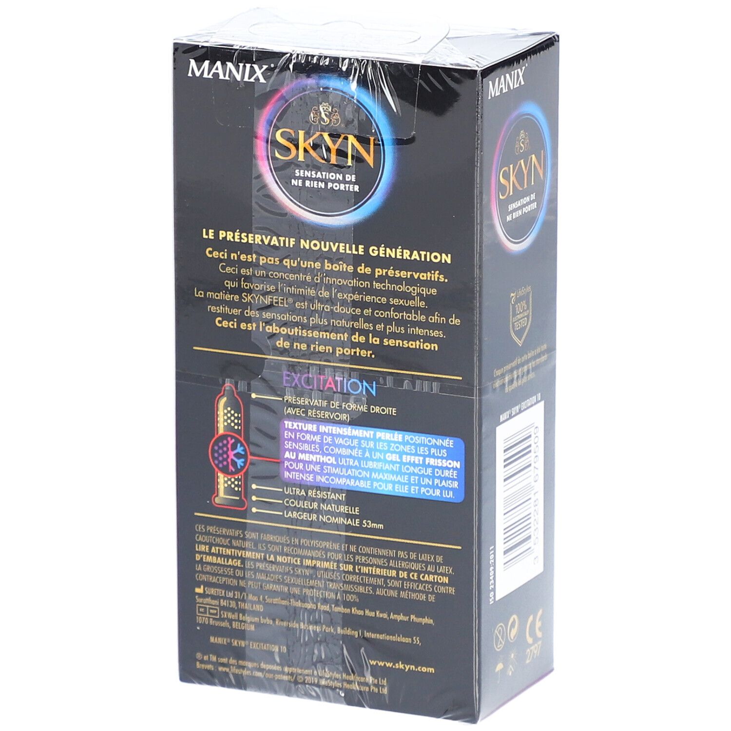 MANIX Skyn® Sensation de ne rien porter - Excitation - Préservatifs sans latex avec texture maxi-perlée & effet frisson