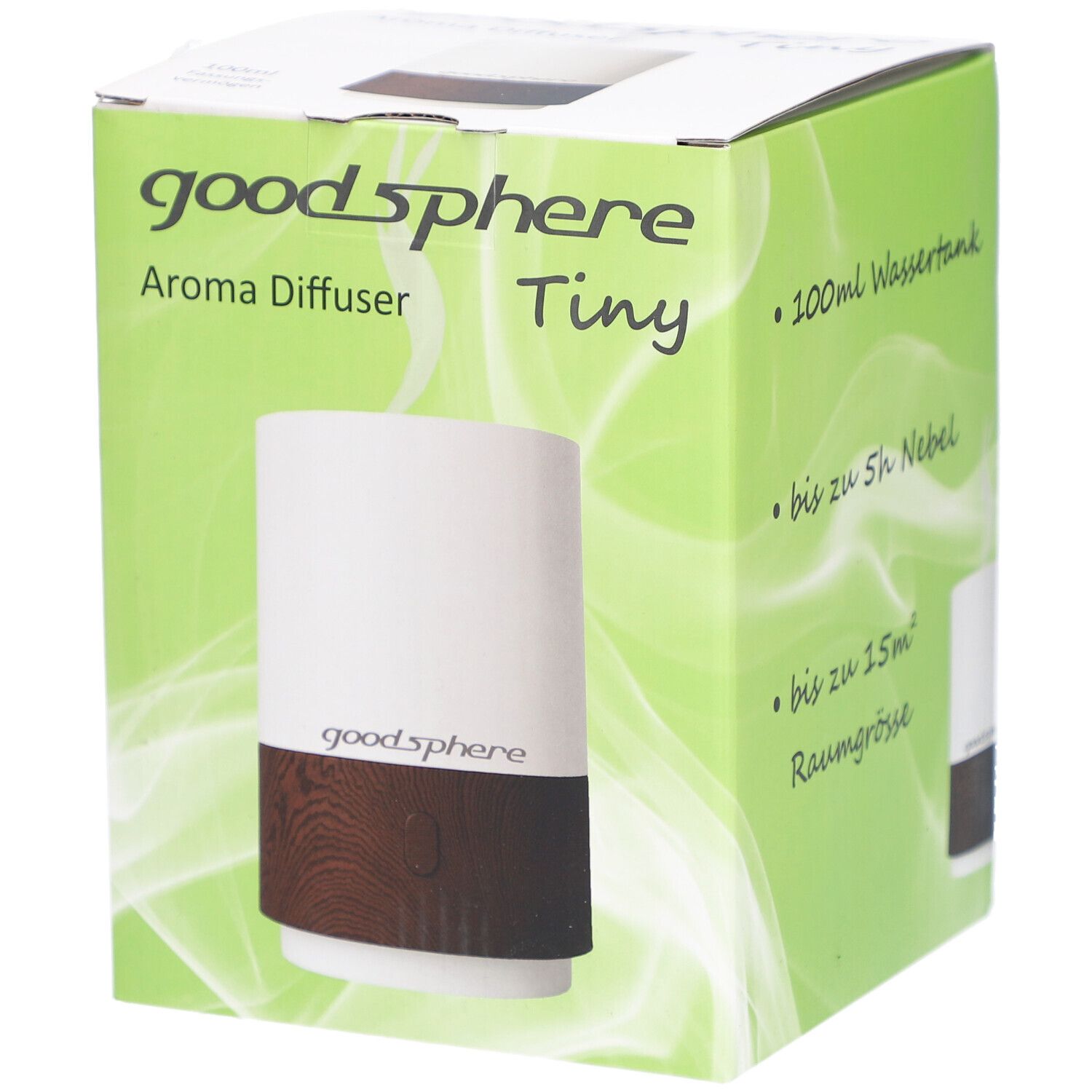 Goodsphere® Aromavernebler Tiny 15 m² Ultraschall-Diffuser Weiß/Dunkelbraun