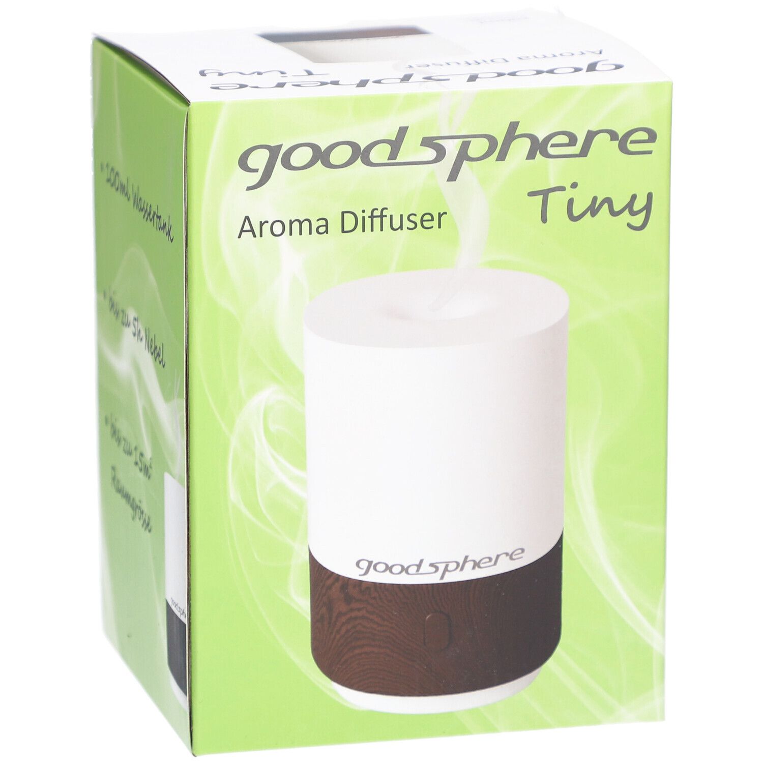 Goodsphere® Aromavernebler Tiny 15 m² Ultraschall-Diffuser Weiß/Dunkelbraun