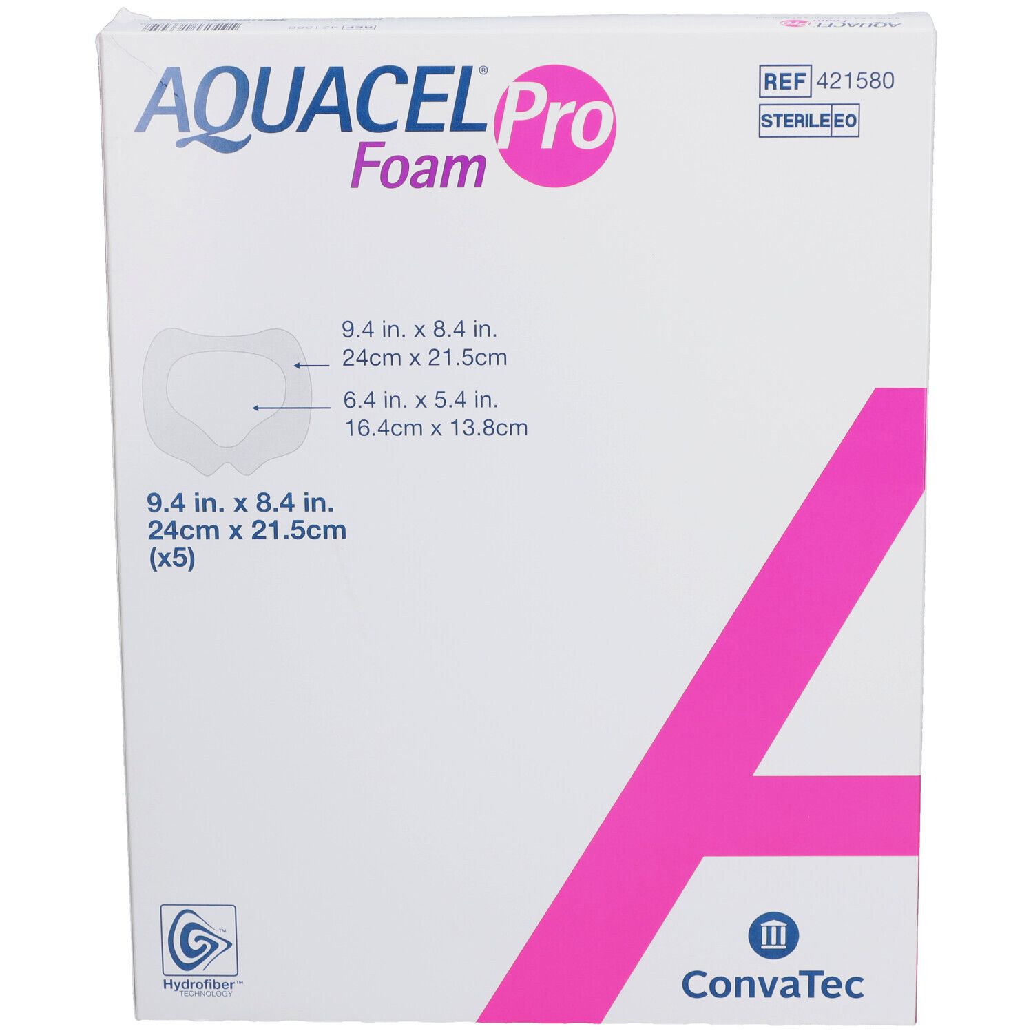 AQUACEL FOAM Pro Grand Sacrum - Pansement hydrocellulaire adhésif siliconé 24 x 21,5 cm