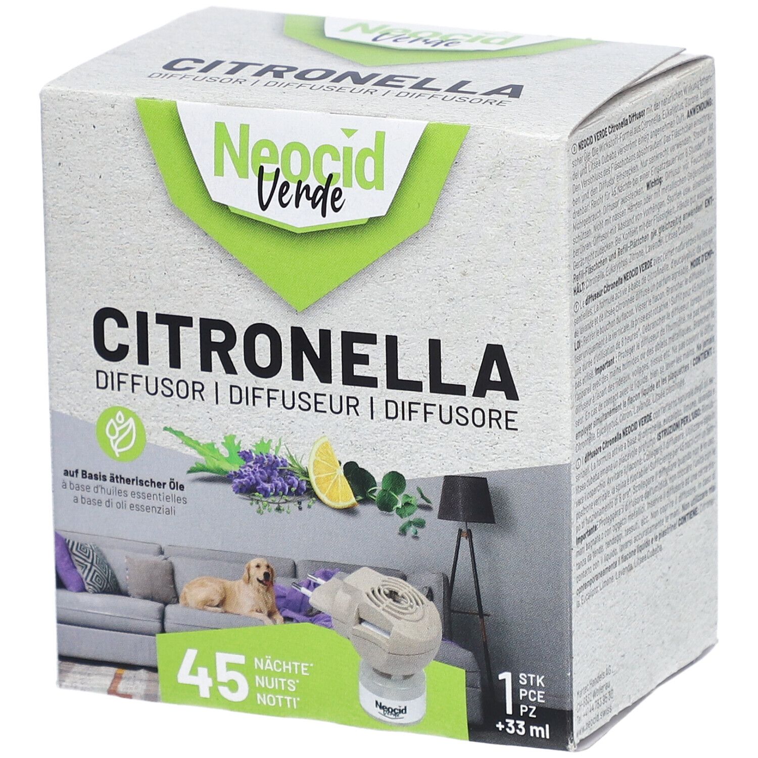 NEOCID VERDE Citronella Diffusor mit Flasche 33ml