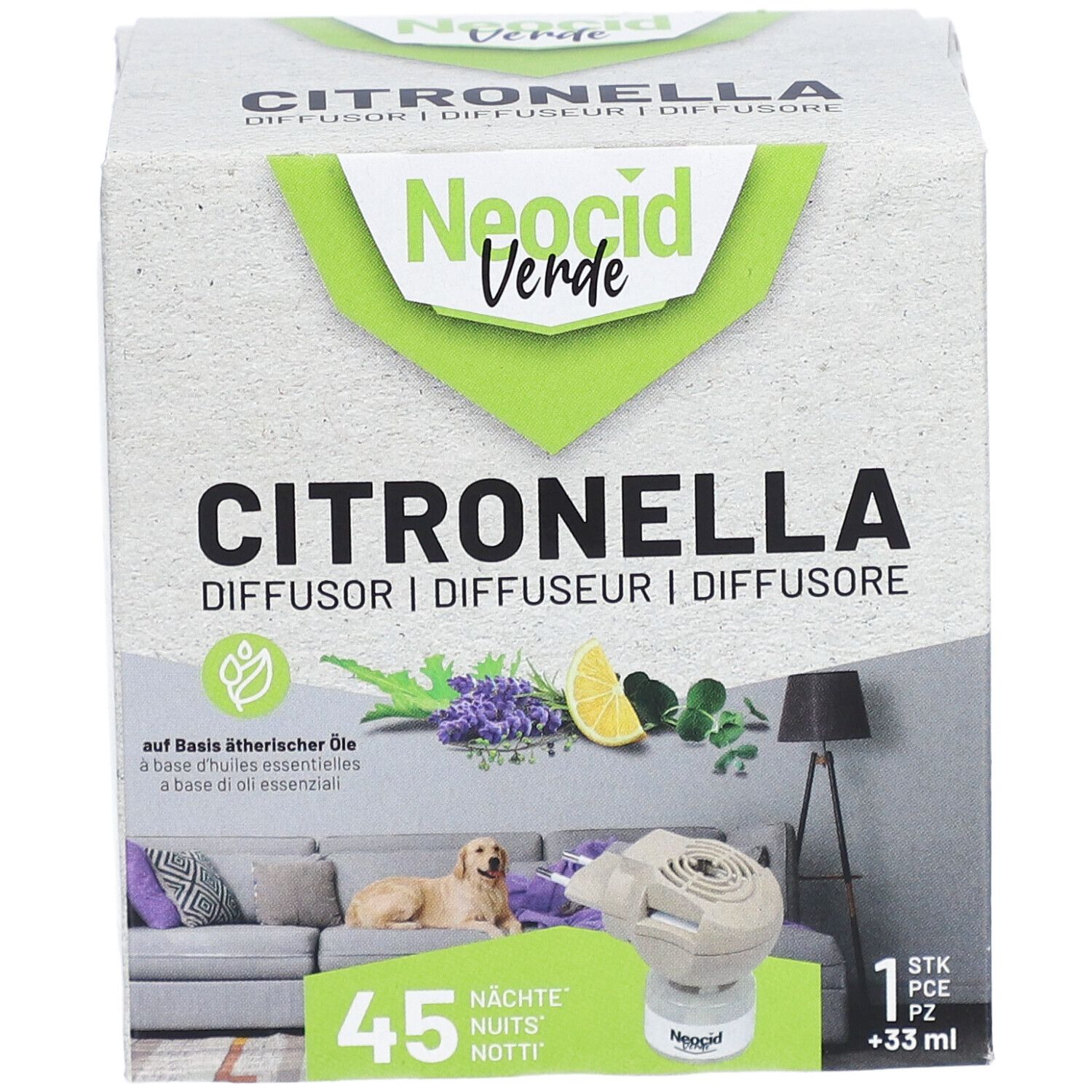 NEOCID VERDE Citronella Diffusor mit Flasche 33ml