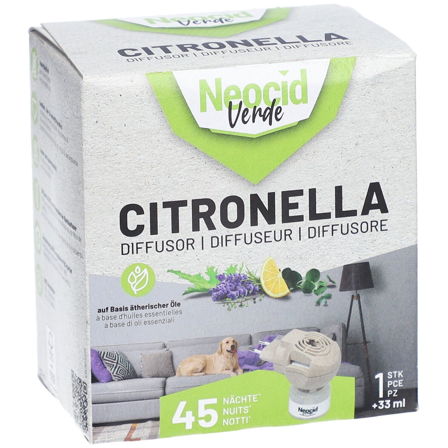 NEOCID VERDE Citronella Diffusor mit Flasche 33ml