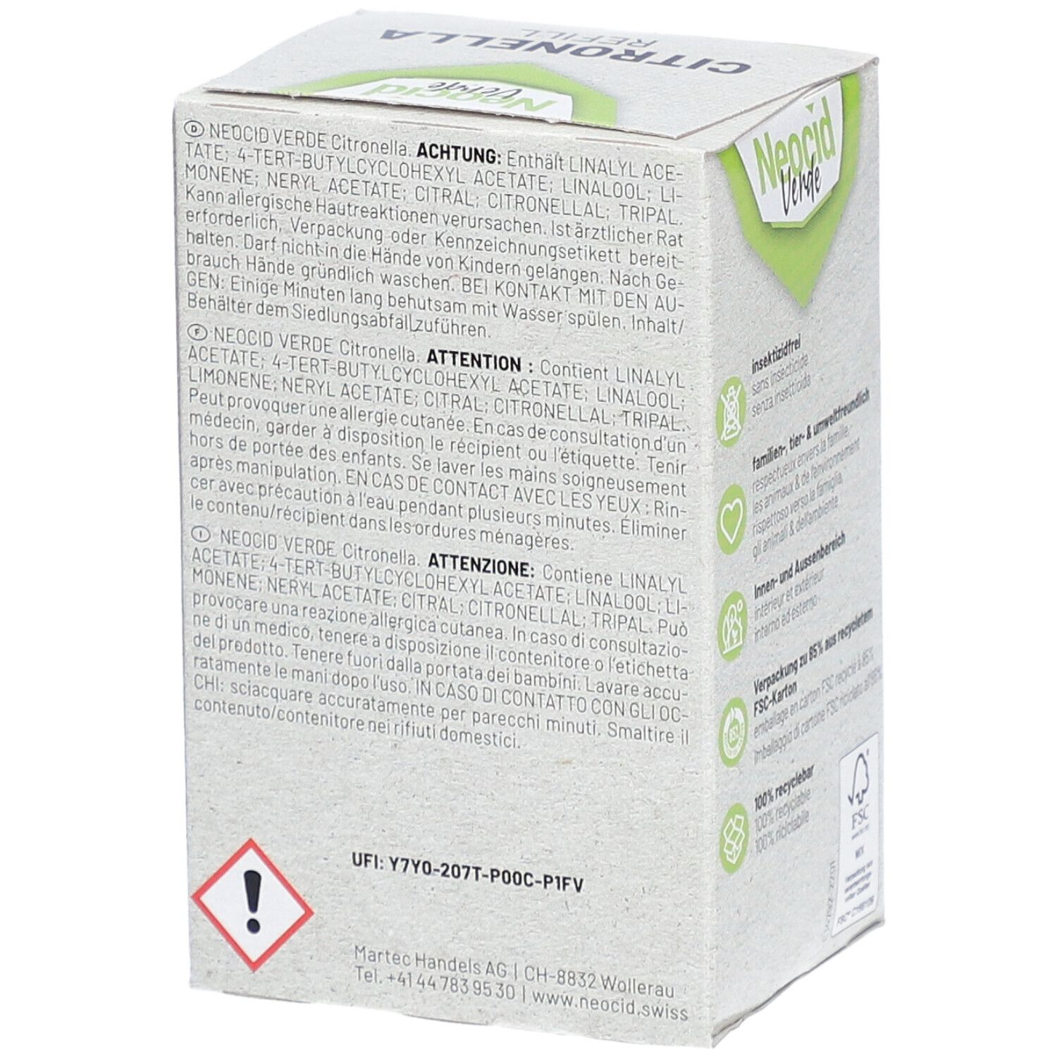 NEOCID VERDE Citronella Refill-Fläschchen Fl 33 ml