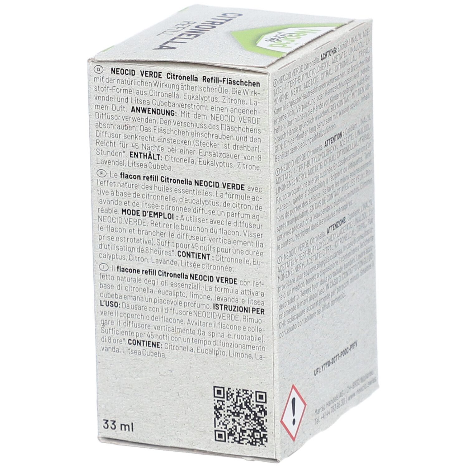 NEOCID VERDE Citronella Refill-Fläschchen Fl 33 ml