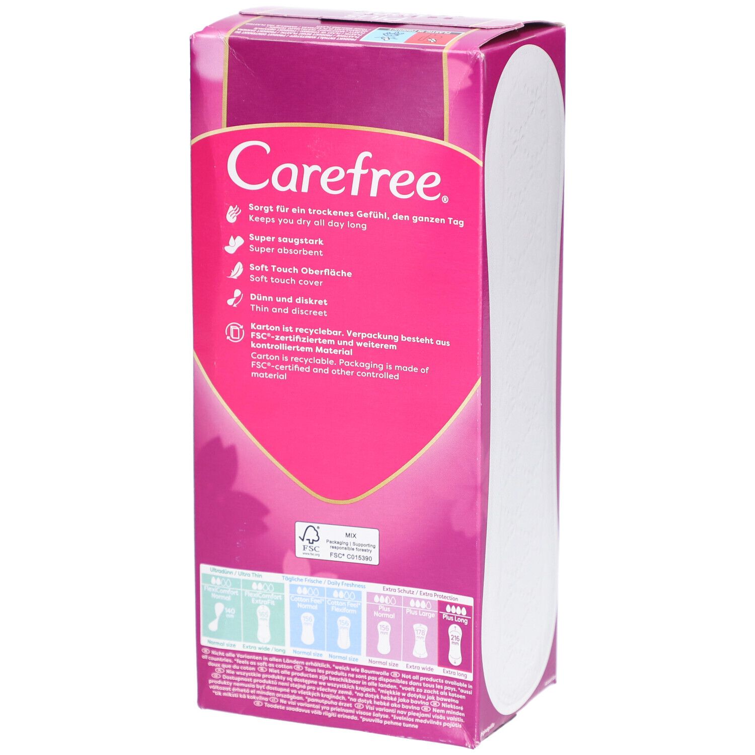 Carefree® Plus Long - Protège-slips Extra Protection - Parfum frais