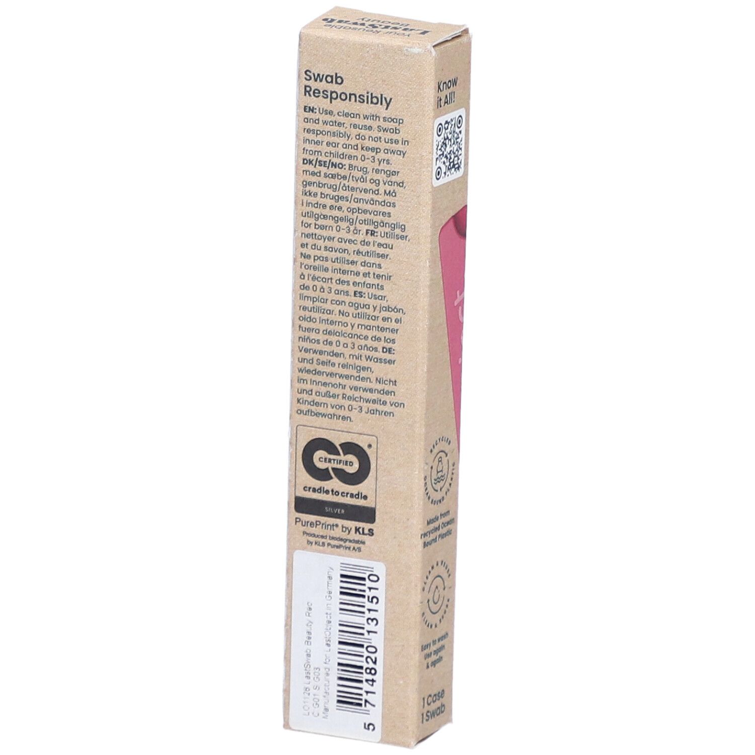 LASTSWAB Beauty wiederverw Wattestäbchen rot (neu)
