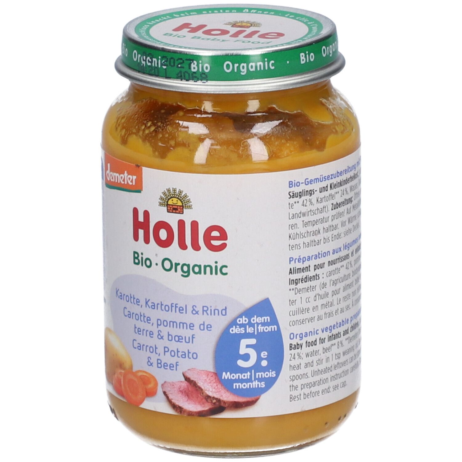 HOLLE Carotte, pomme de terre et bœuf bio dès 5 mois