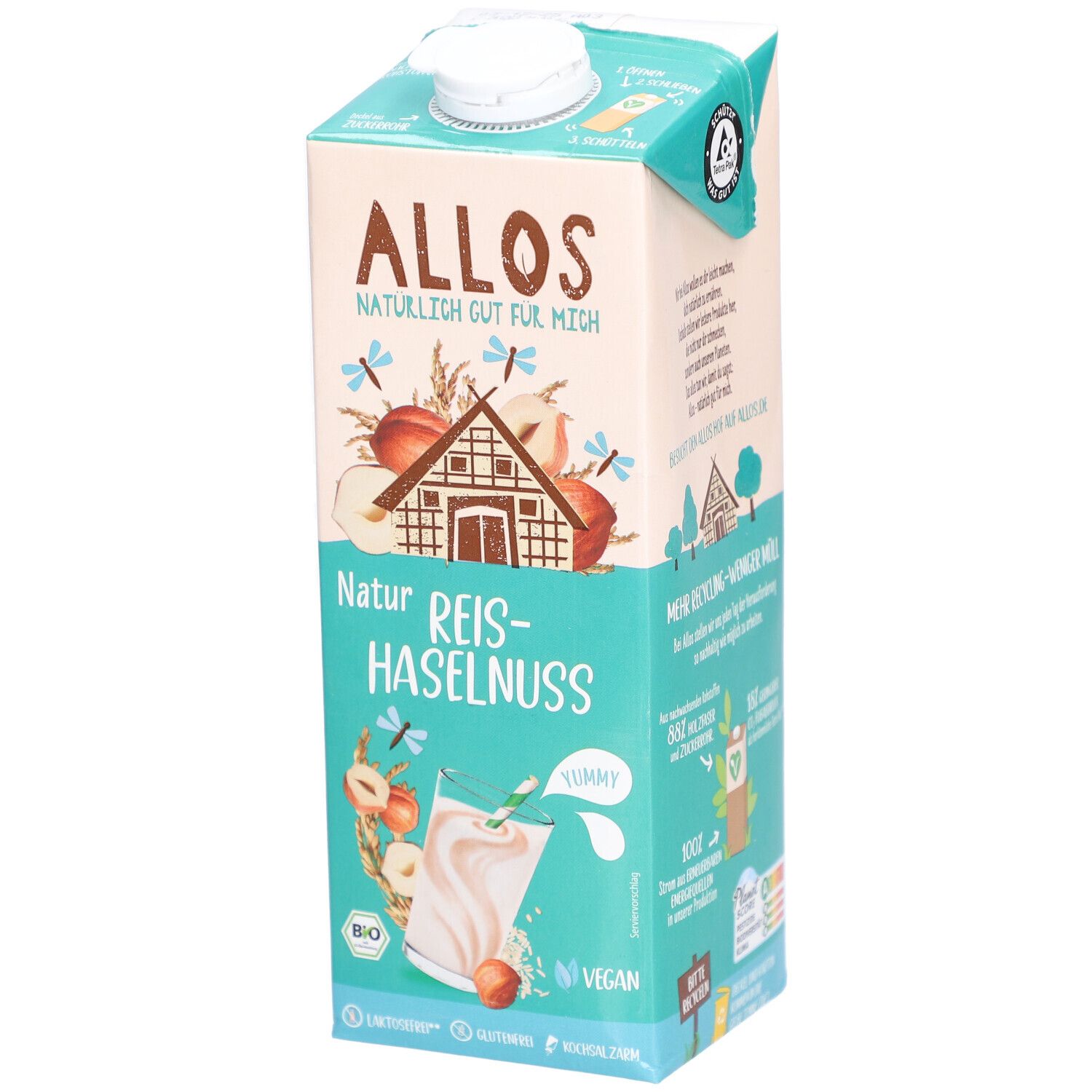 Allos Reis Haselnuss Drink Ungesüßt, glutenfrei