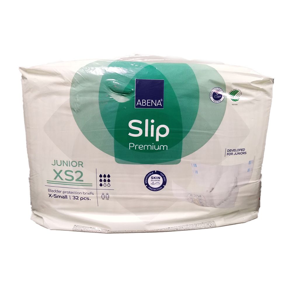 Abena Slip Premium Junior XS2 Inkontinenzslips, 32 Stück. Hautfreundlich und saugfähig.