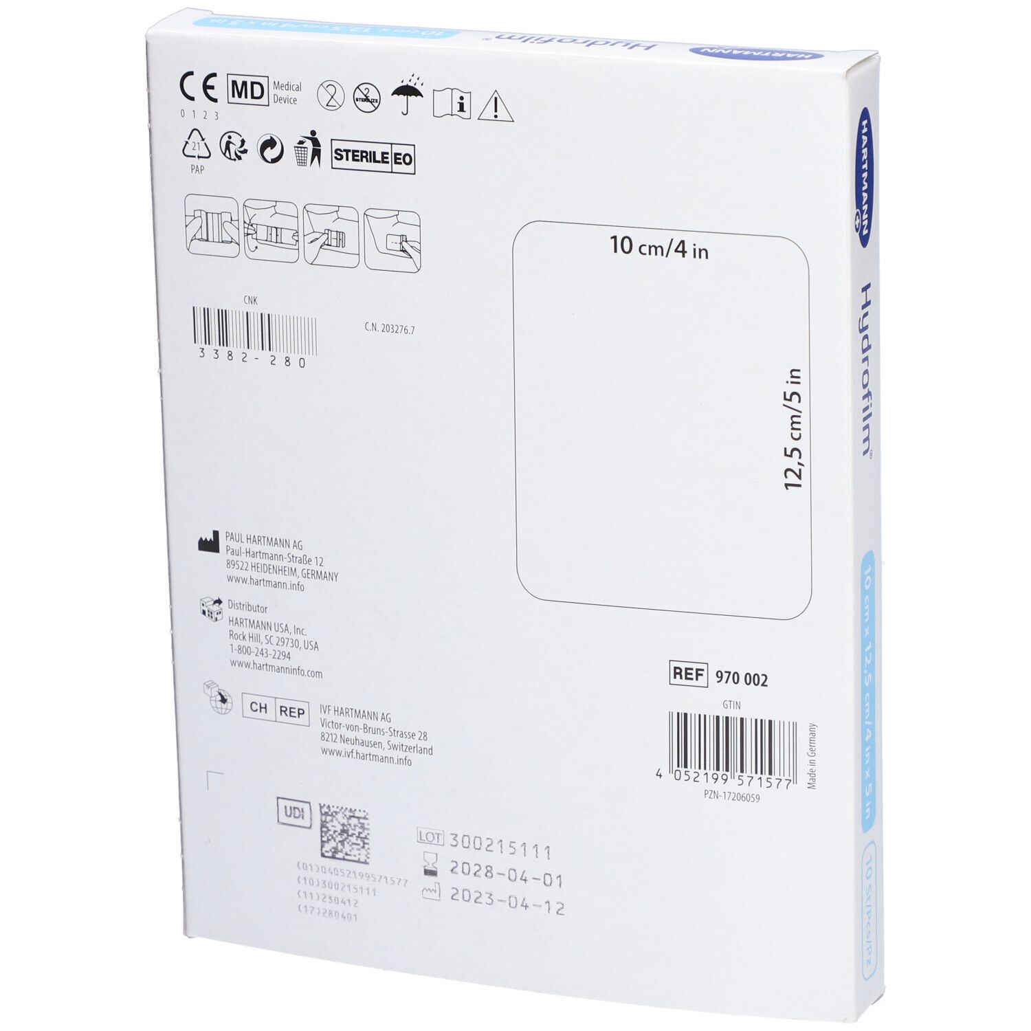 HARTMANN Hydrofilm® Pansement adhésif stérile 10 x 12,5 cm