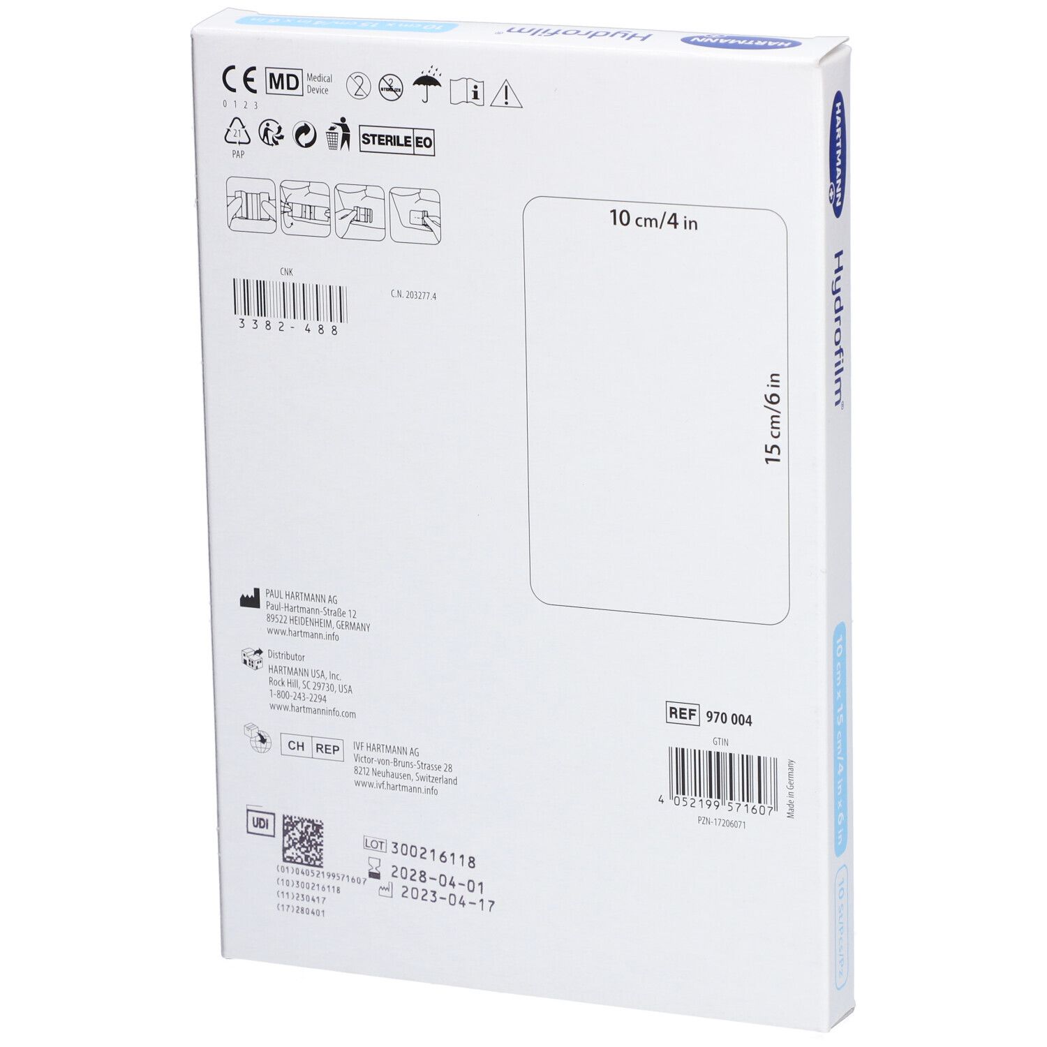 HARTMANN Hydrofilm® steriles Klebepflaster 10 x 15 cm