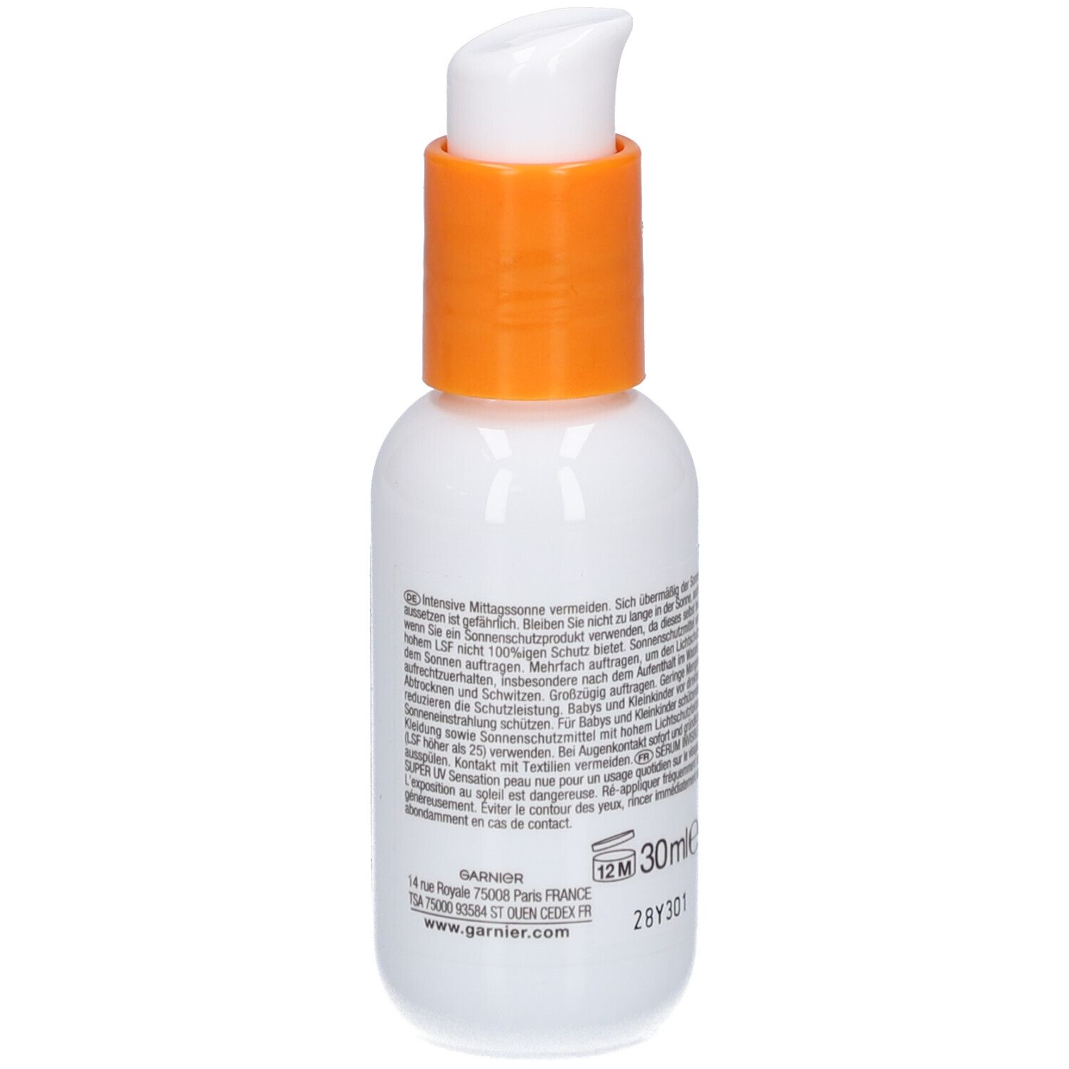 Garnier Sérum avec facteur de protection solaire 50+, protection UVA et UVB, Pour tous les types de peau