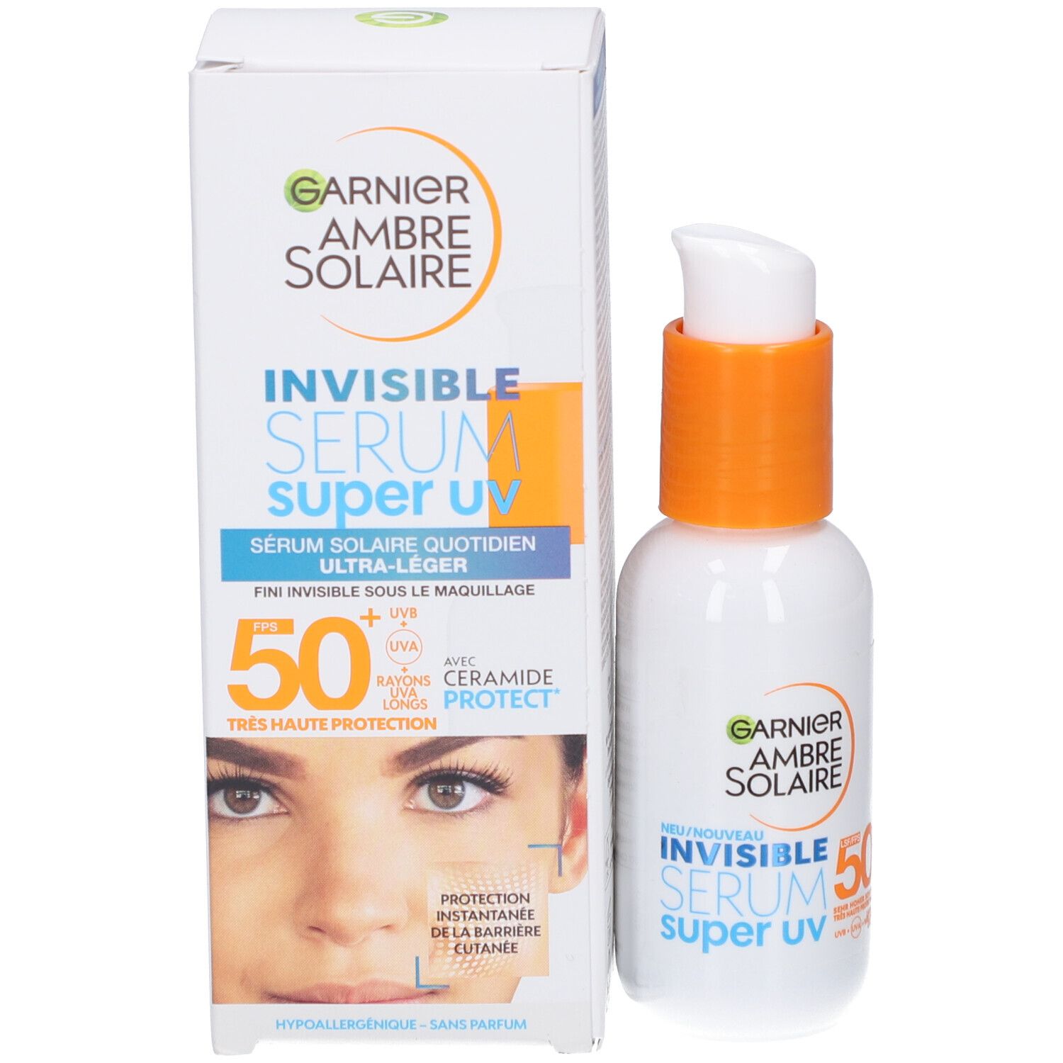 Garnier Sérum avec facteur de protection solaire 50+, protection UVA et UVB, Pour tous les types de peau