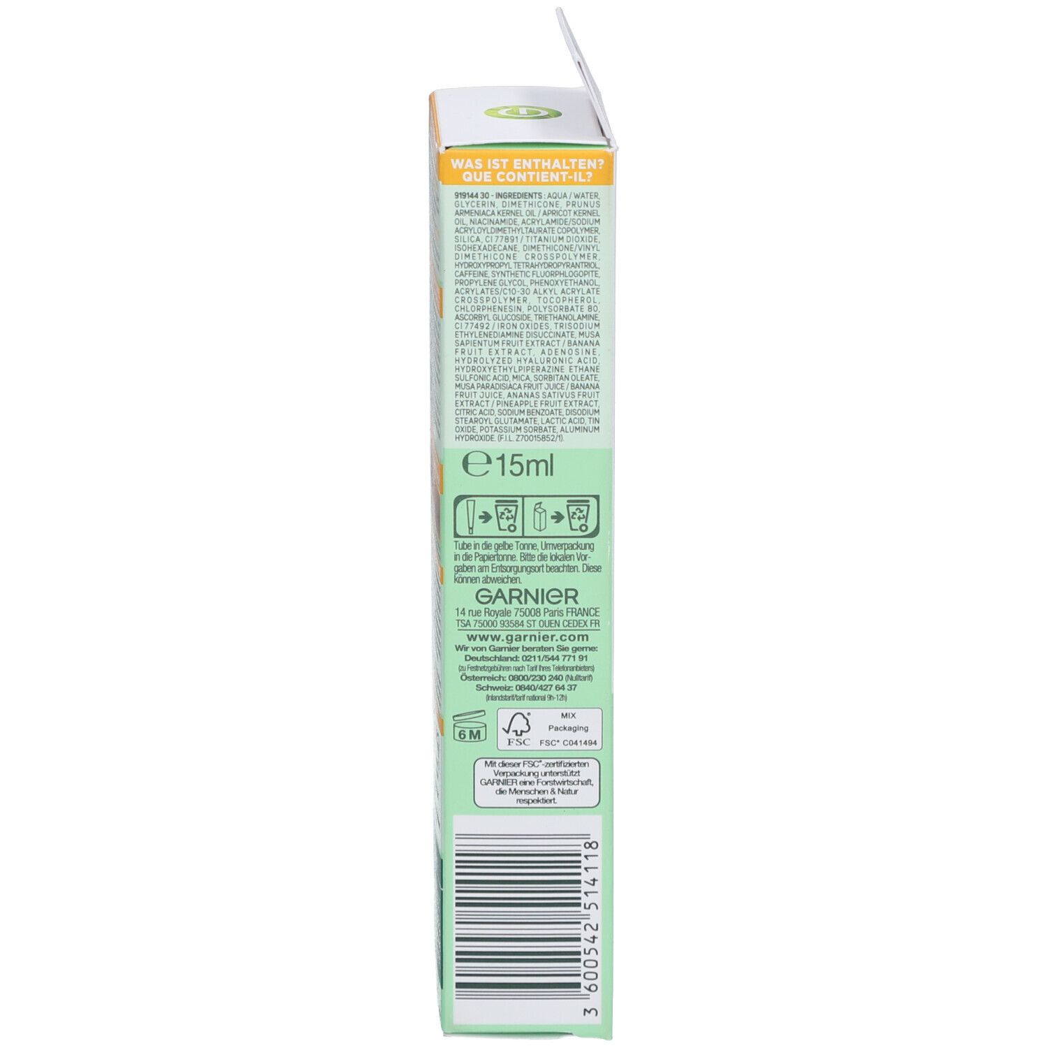 Garnier Crème pour les yeux anti-fatigue à la vitamine C