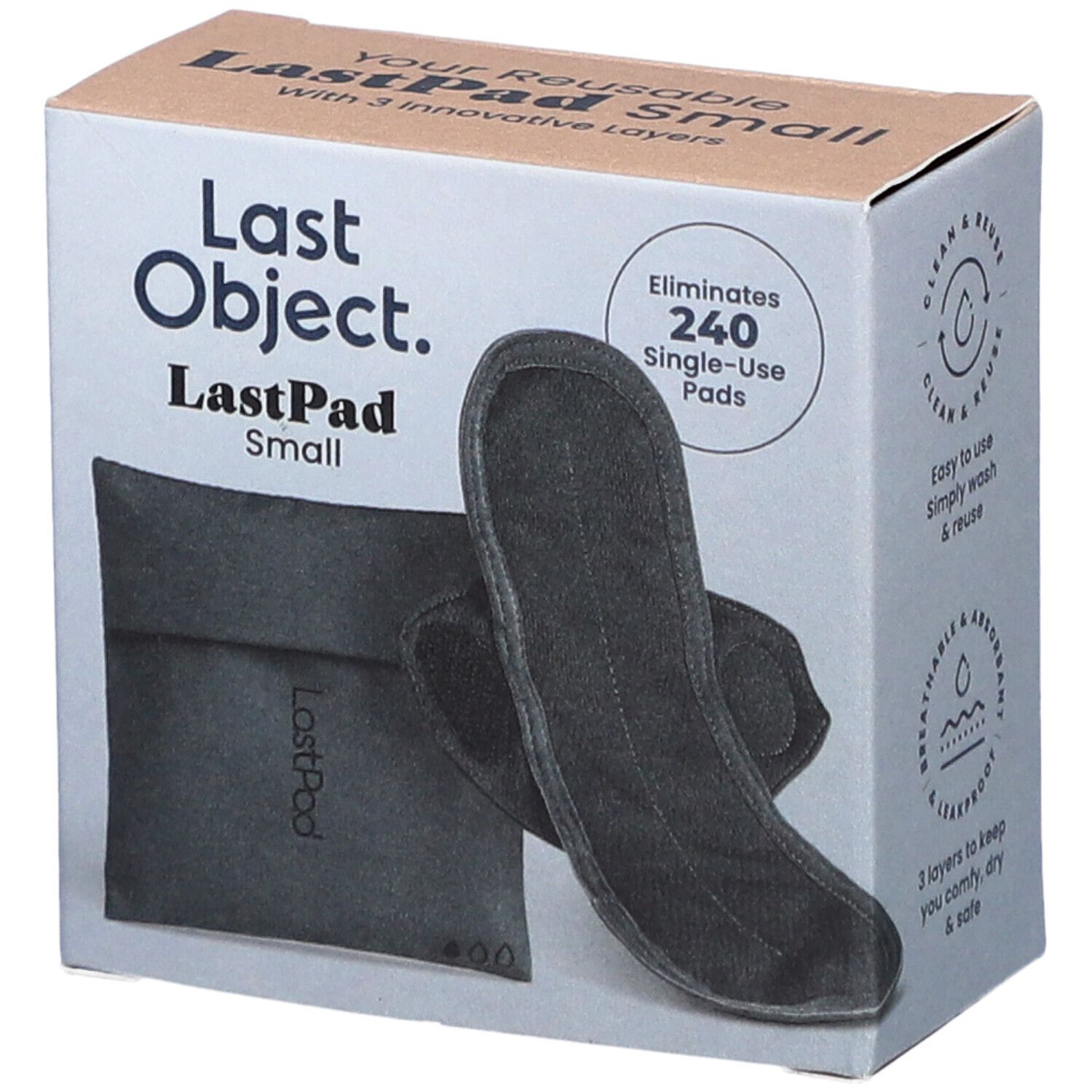 LastPad serviette hygiénique réutilisable S noire