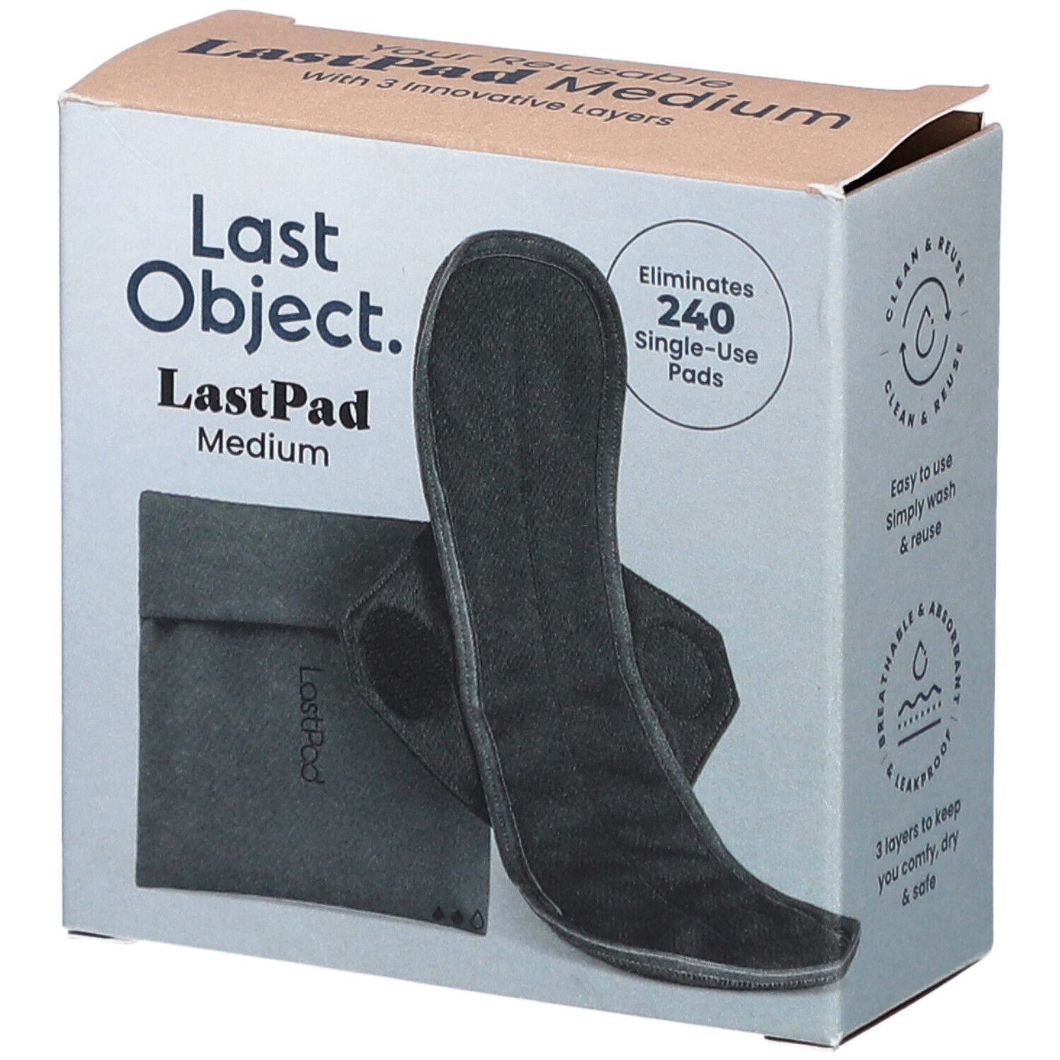 LastPad serviette hygiénique réutilisable M noire