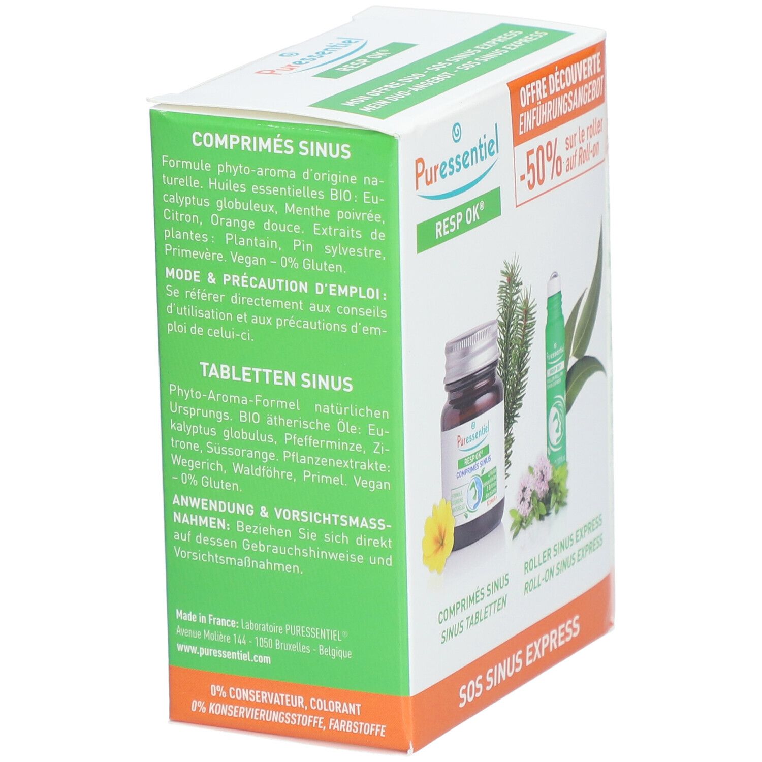 PURESSENTIEL Sinus Box Kapseln+Roll-on
