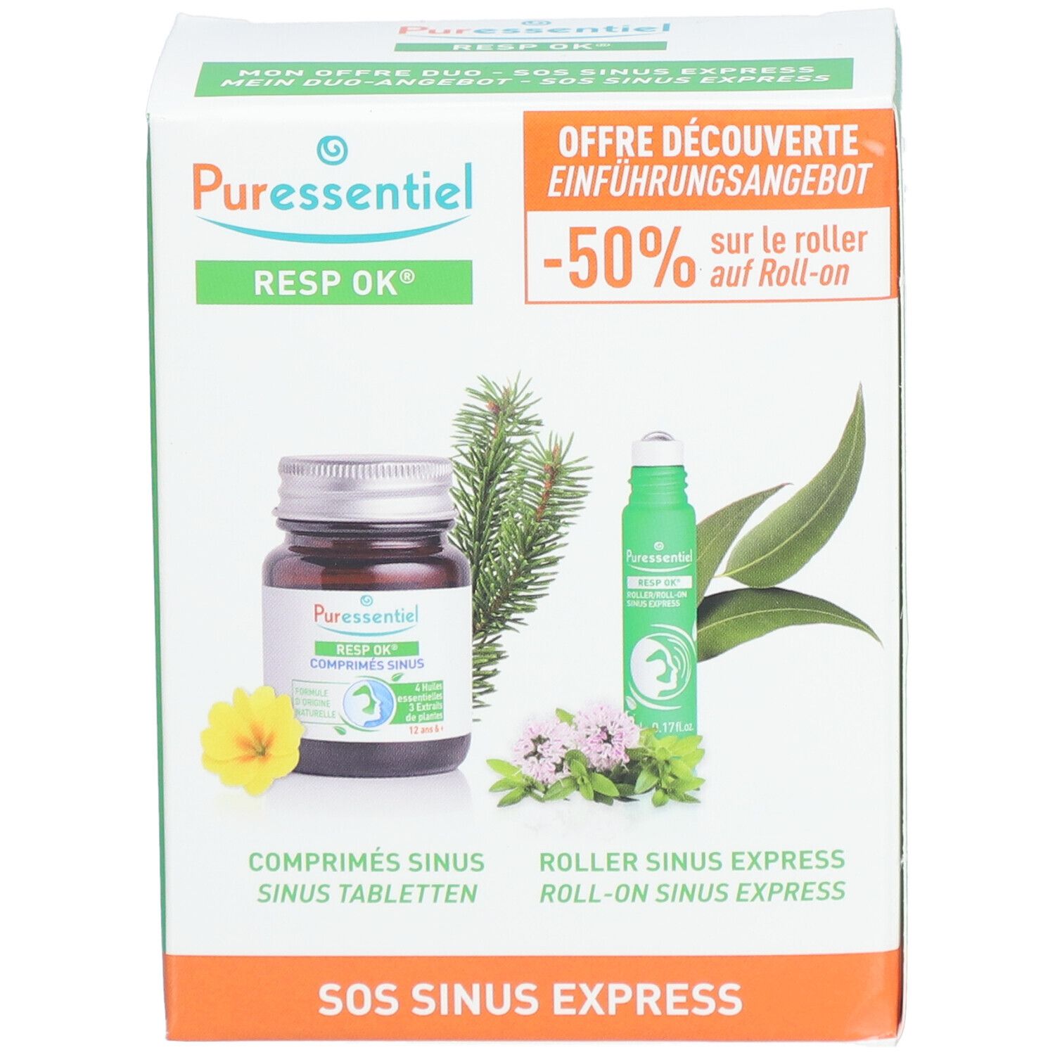 PURESSENTIEL Sinus Box Kapseln+Roll-on