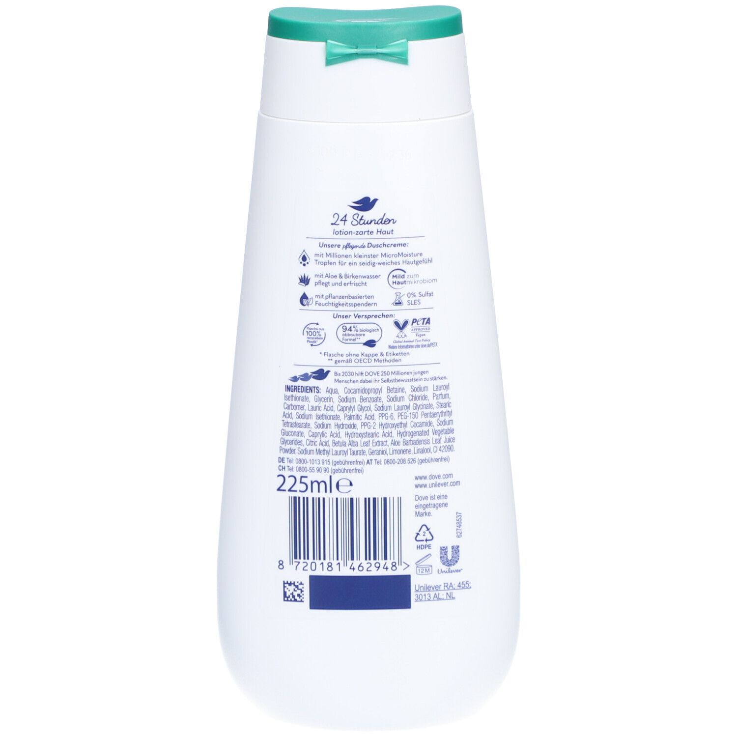Dove Advanced Care Hydra Crème de douche - Aloe & Eau de bouleau