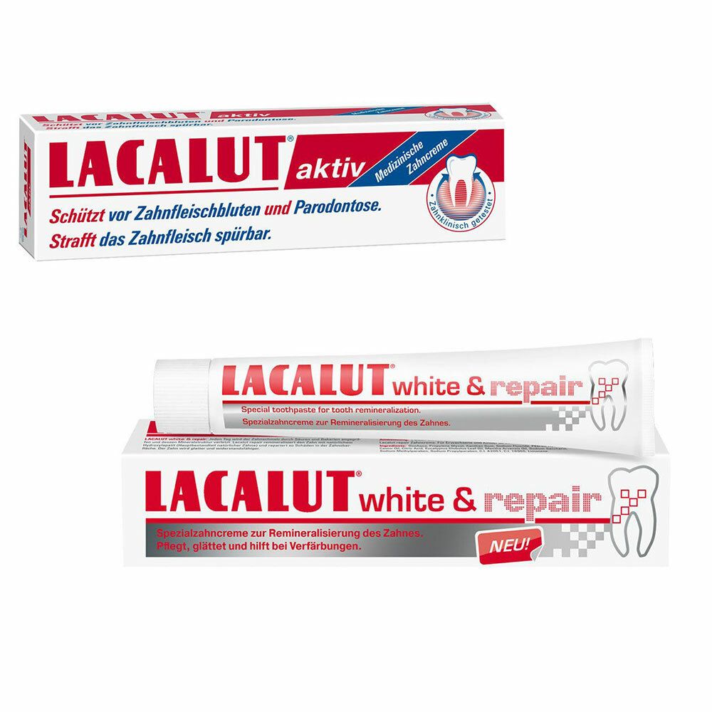LACALUT activ Creme dentaire + white & repair